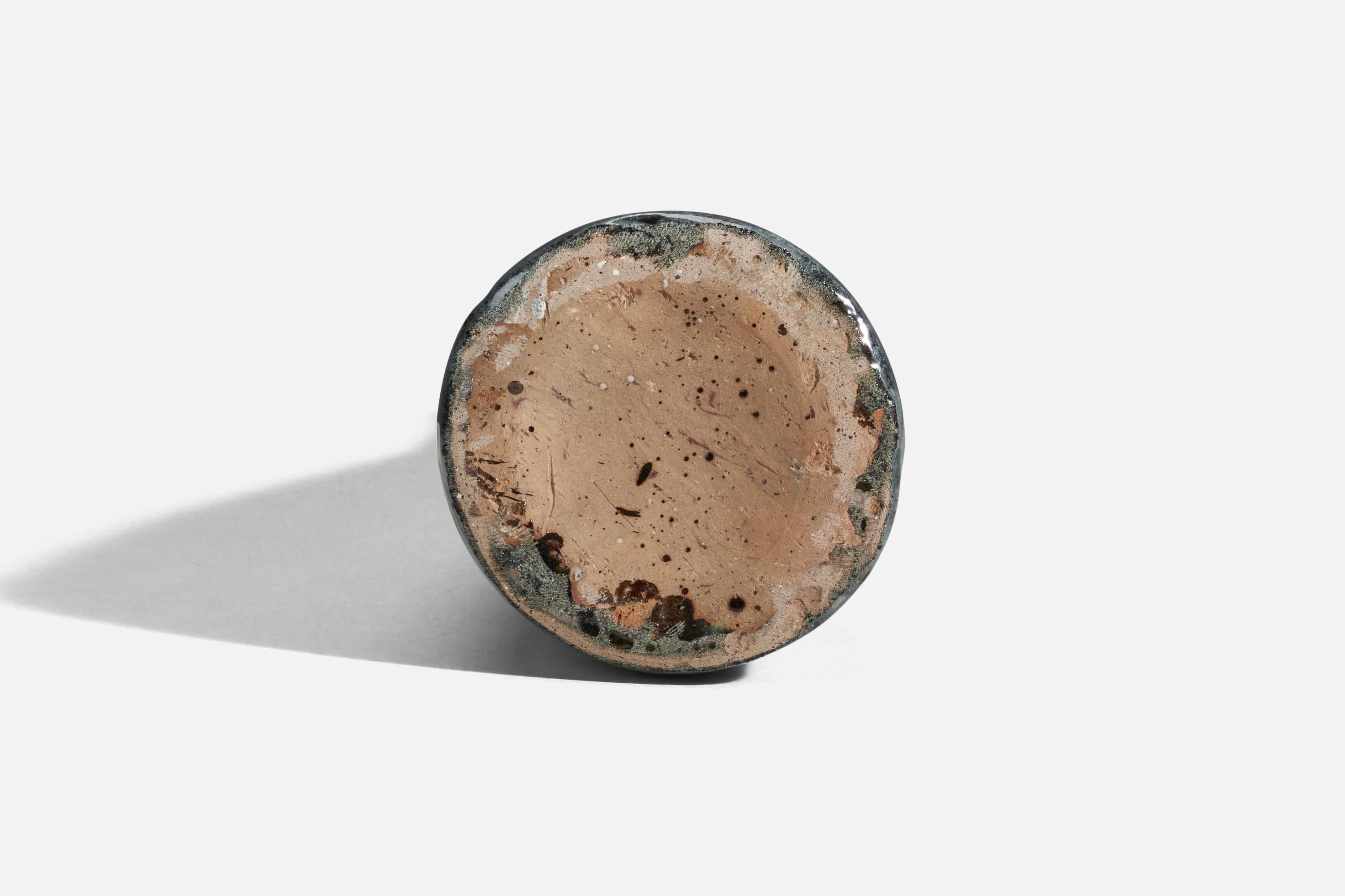 Danish Designer, Floor Vase, Grey Glazed Stoneware, Denmark, 1960s For Sale 1