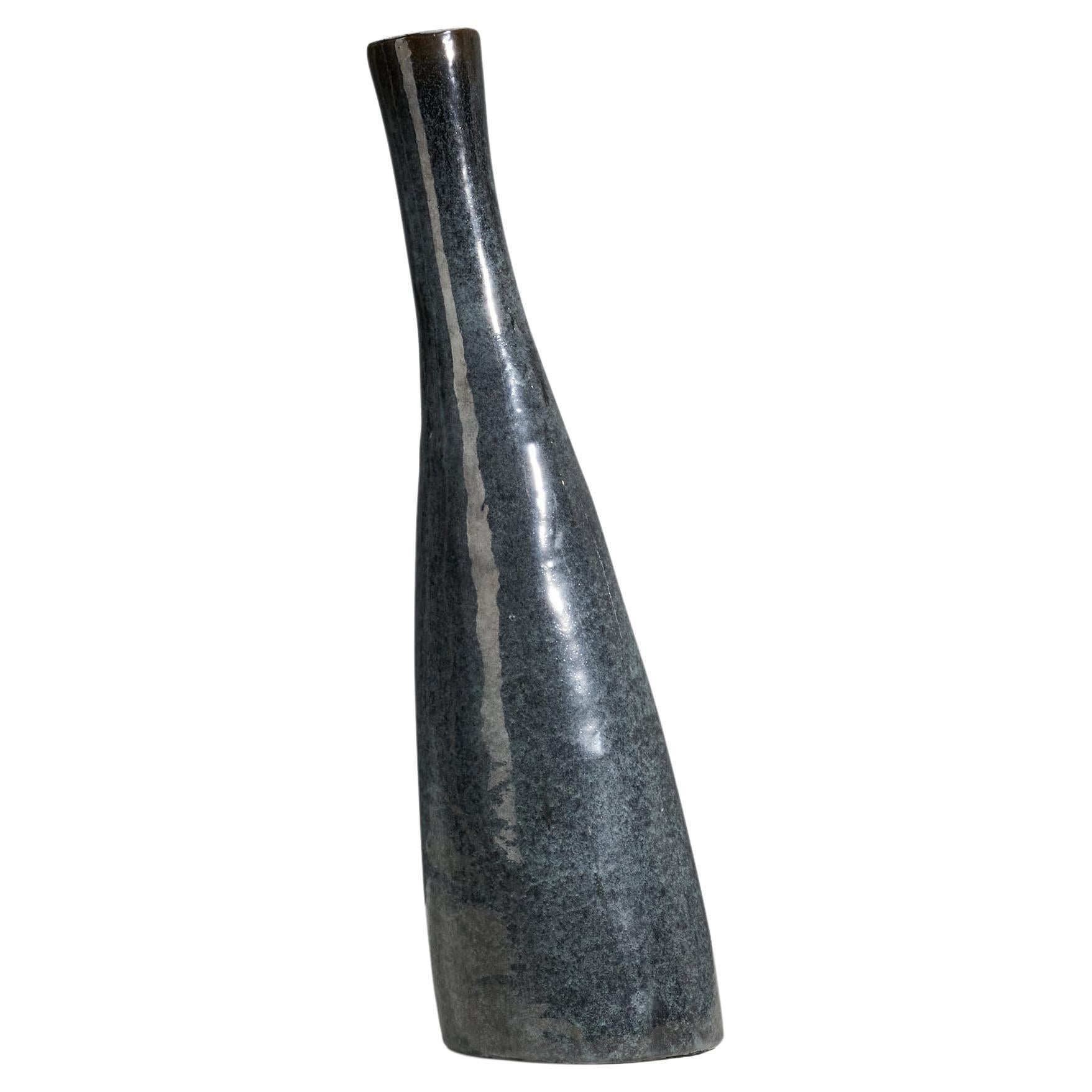 Danish Designer, Floor Vase, Grey Glazed Stoneware, Denmark, 1960s