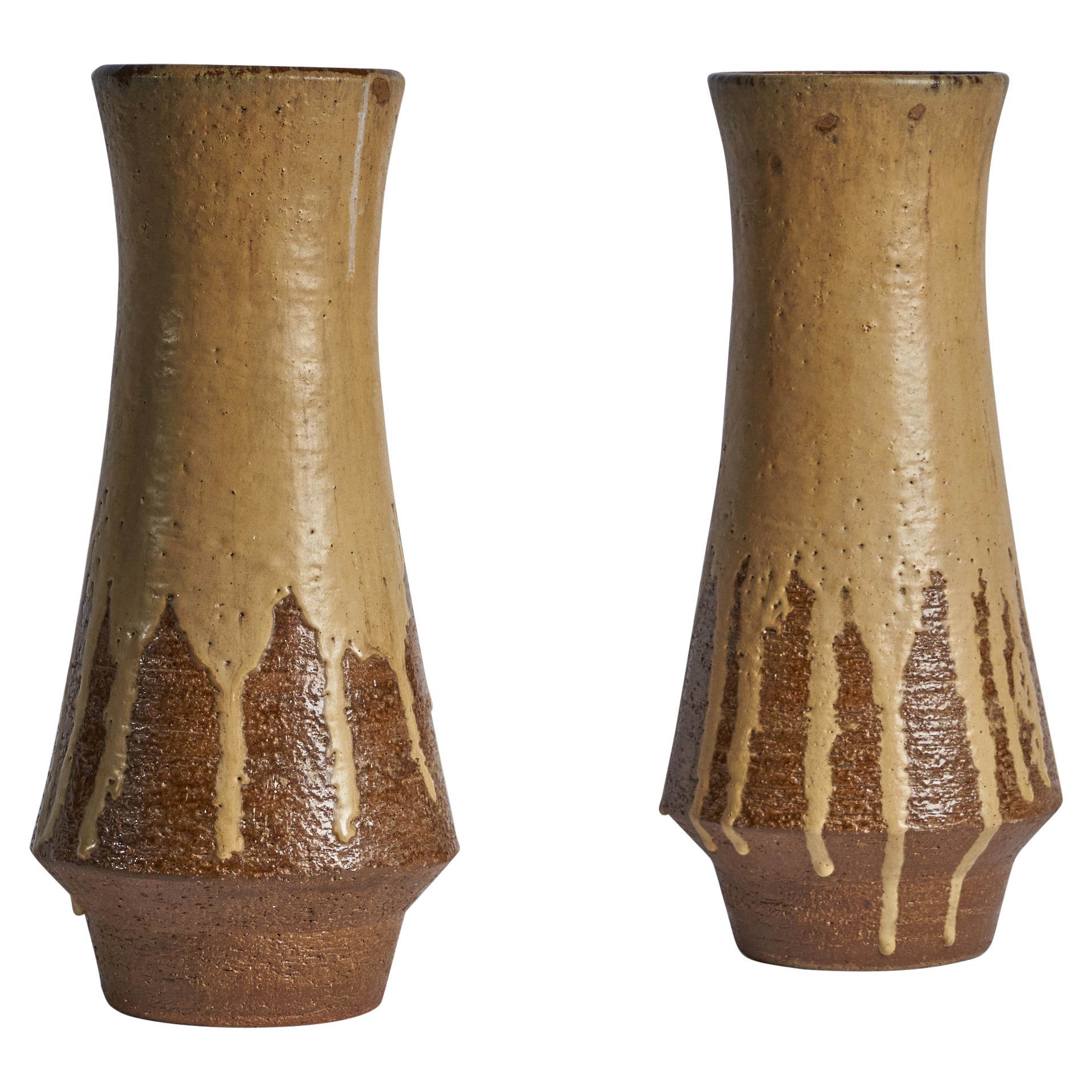 Dänische Designerin, Bodenvasen, Steingut, Dänemark, 1973 im Angebot