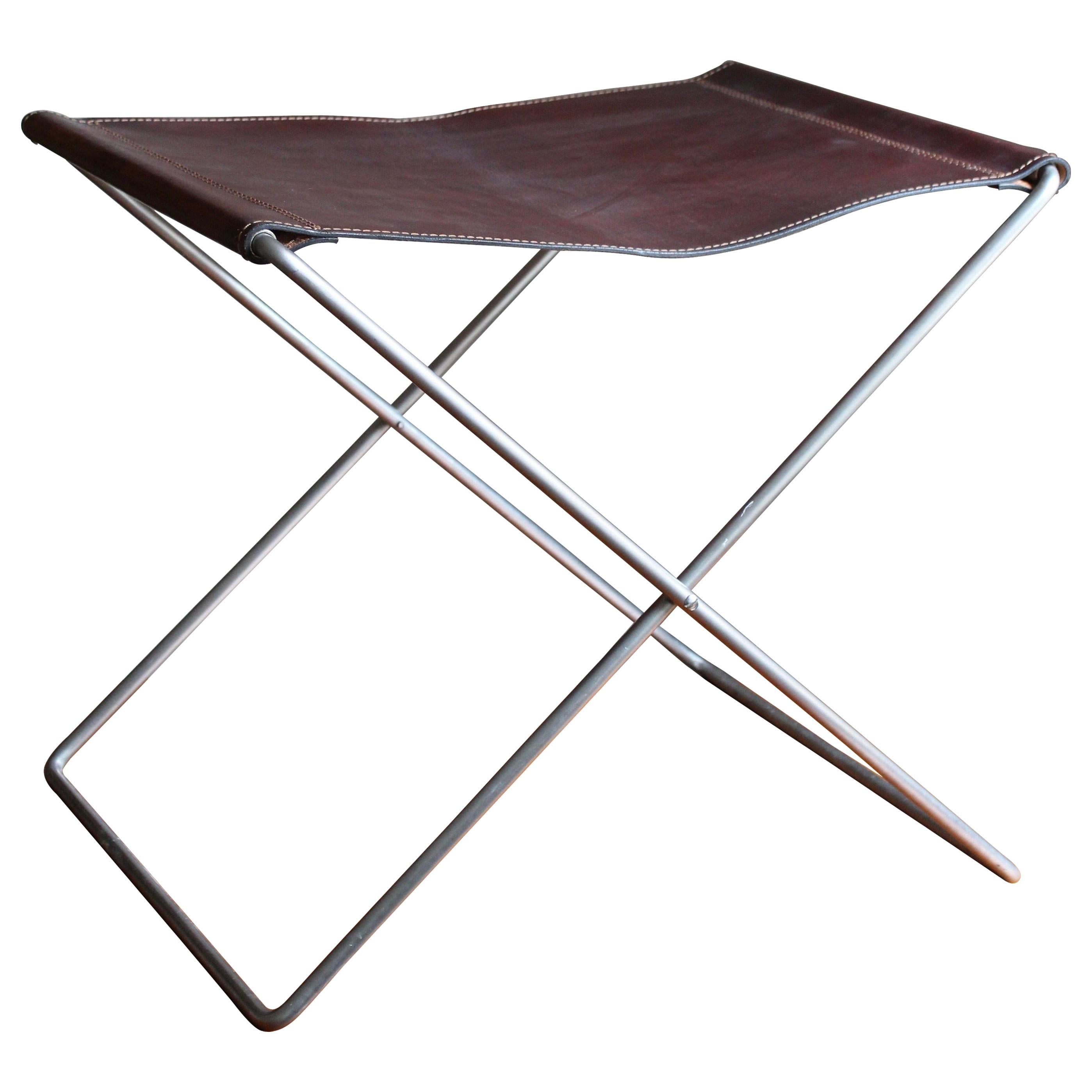 Danish Steel and Leather Folding Stool Model Rough 1 in by Michael