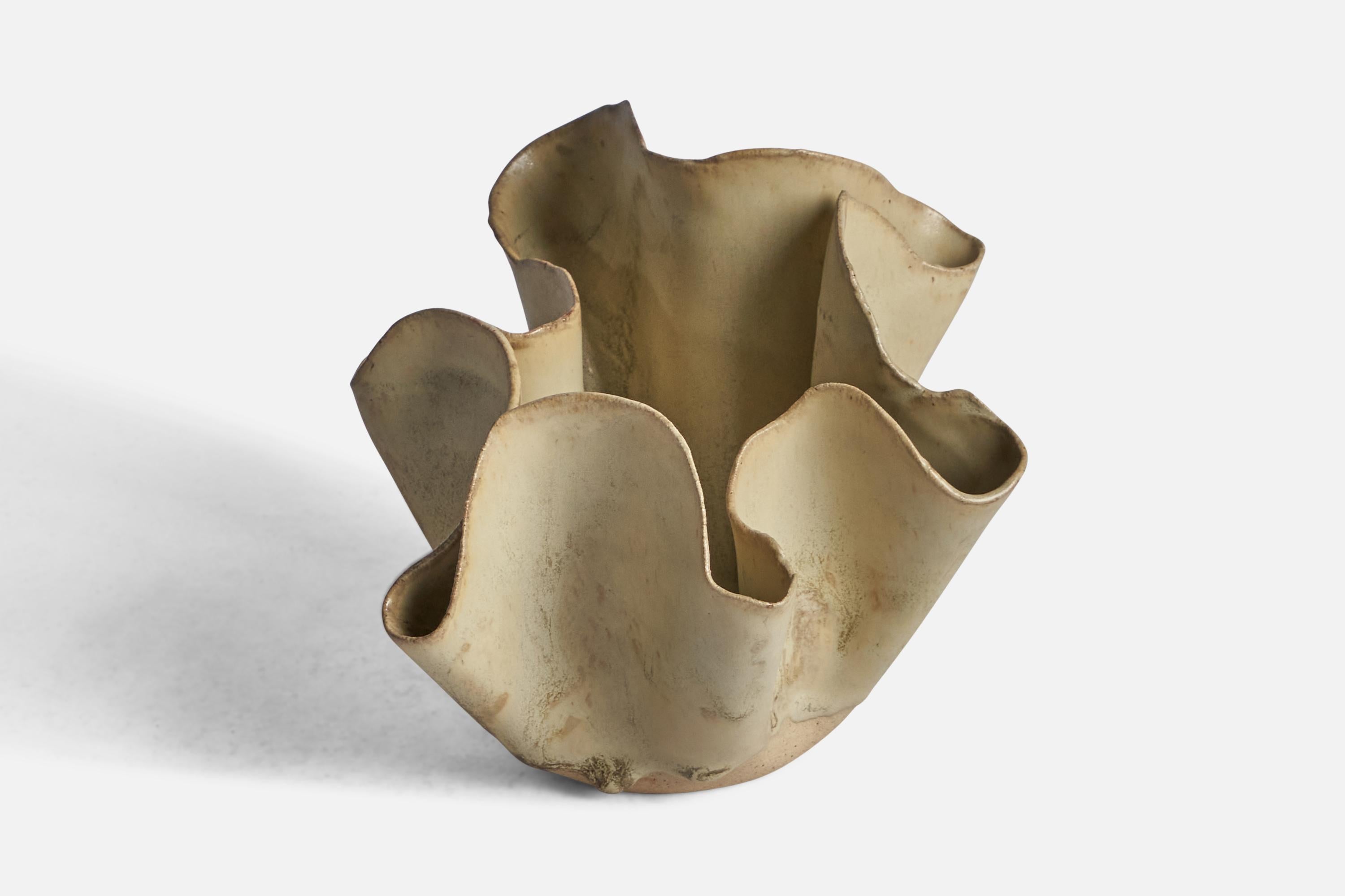 Mid-Century Modern Danish Designer, Freeform Vase, Ceramic, Denmark, 1960s For Sale