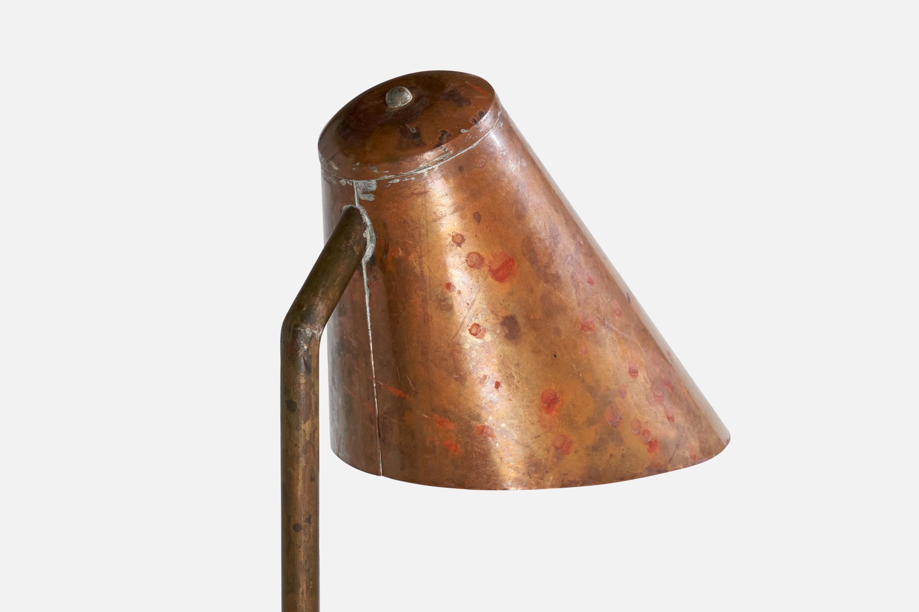 Danish Designer, Garden Light, Copper, Marble, Denmark, 1940s For Sale 1