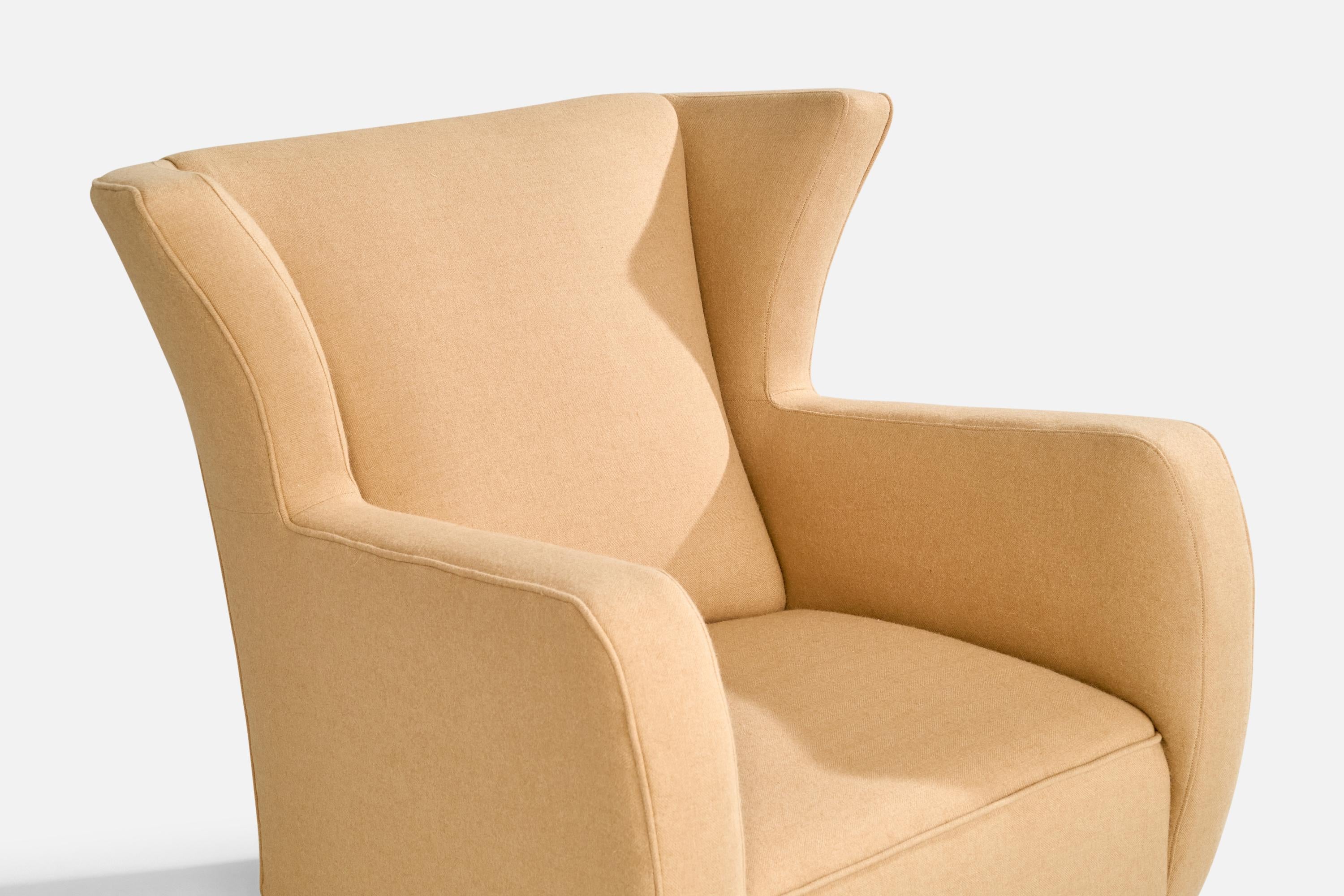 Danish Designer, Longe Chair, Wood, Fabric, Denmark, 1930s For Sale 3