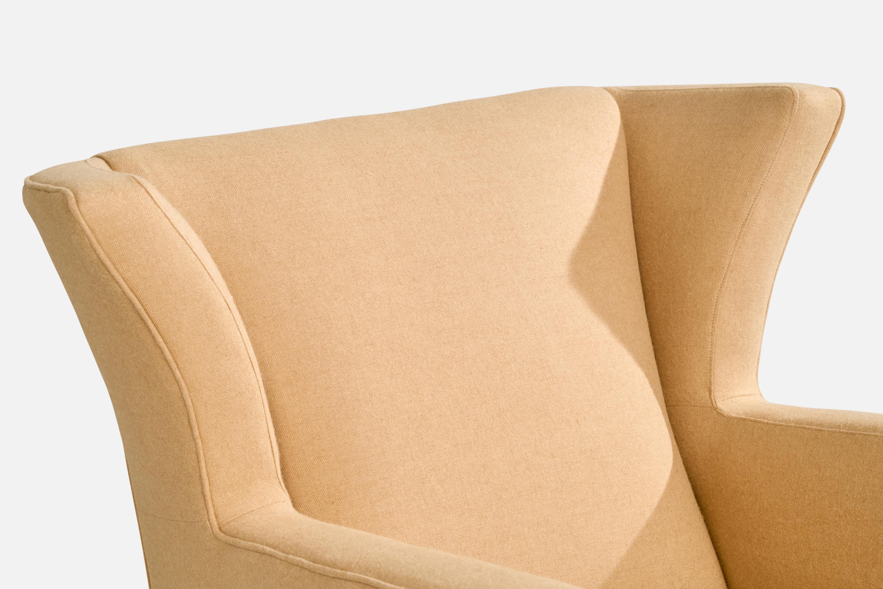 Danish Designer, Longe Chair, Wood, Fabric, Denmark, 1930s For Sale 4