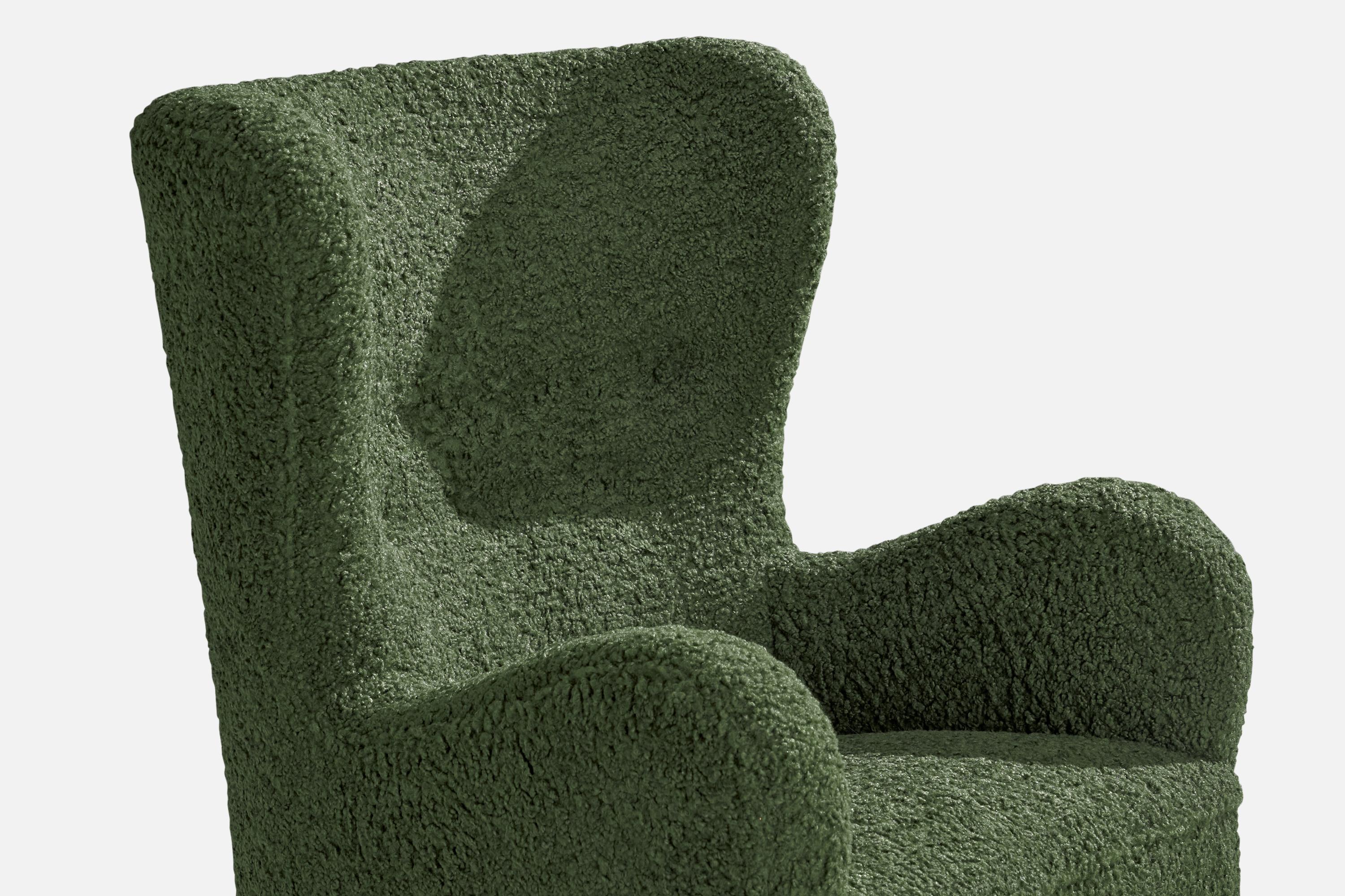 Scandinavian Modern Danish Designer, Lounge Chair, Beech, Fabric, Denmark, 1930s For Sale