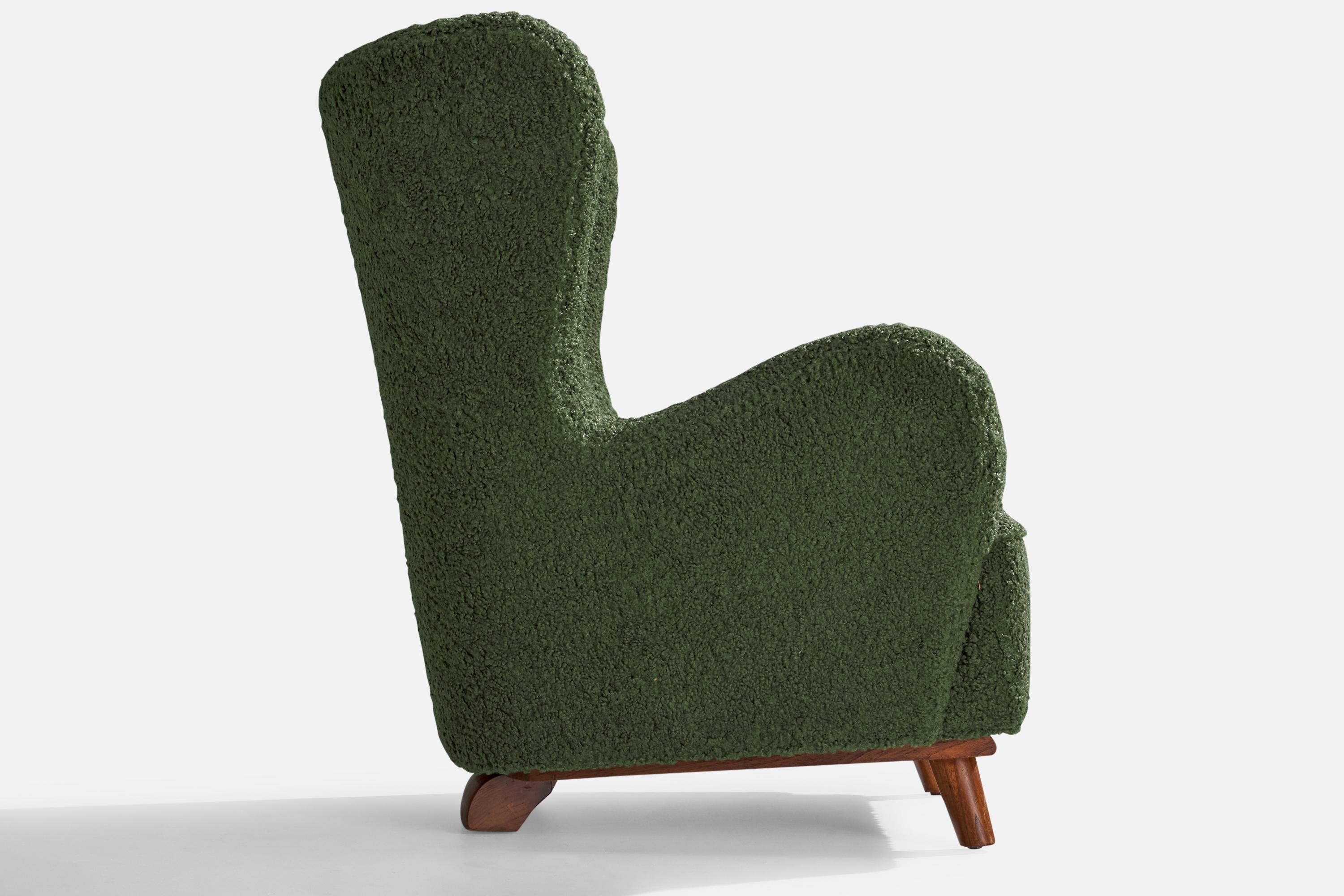 Danish Designer, Lounge Chair, Beech, Fabric, Denmark, 1930s For Sale 3