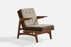 Danish Designer, Lounge Chair, Beech, Fabric, Denmark, 1950s