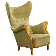 Danish Designer, Lounge Chair, Beech, Wood, Denmark, 1940s