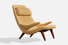 Danish Designer, Lounge Chair, Fabric, Teak, Denmark, 1960s