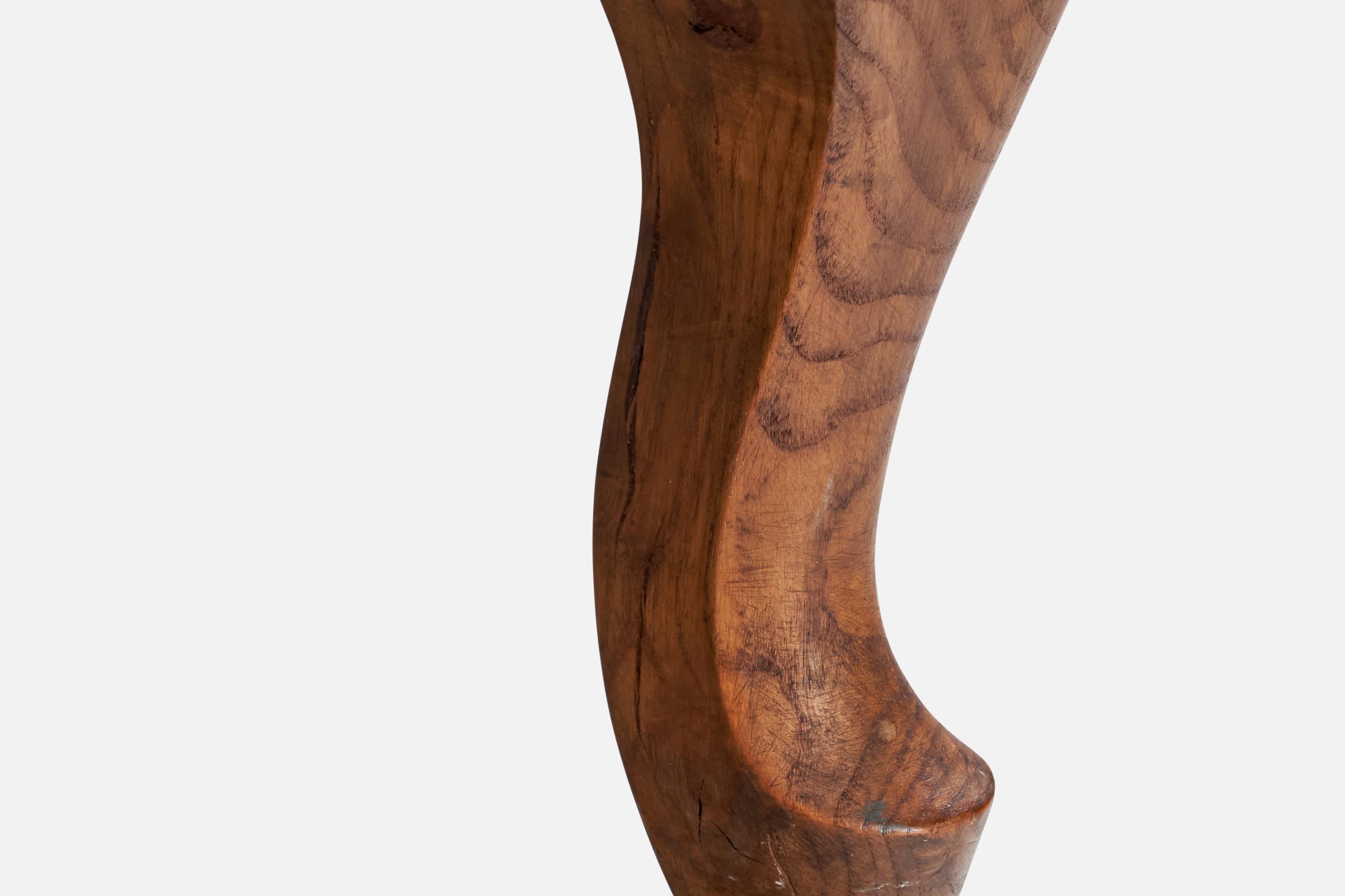 Danish Designer, Lounge Chair, Oak, Fabric, Brass, Denmark, 1920s 3