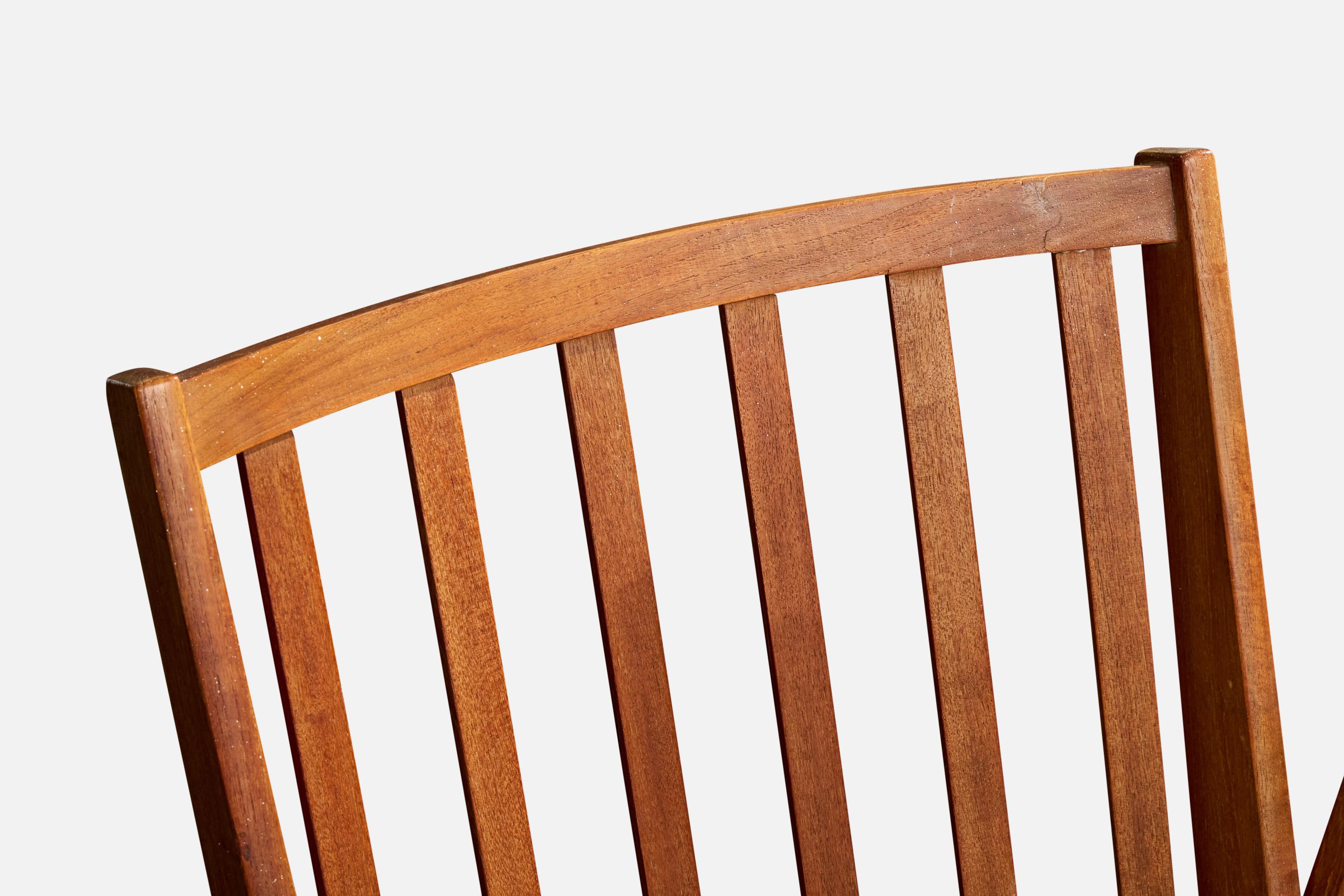 Danish Designer, Lounge Chair, Oak, Fabric, Denmark, 1960s For Sale 3