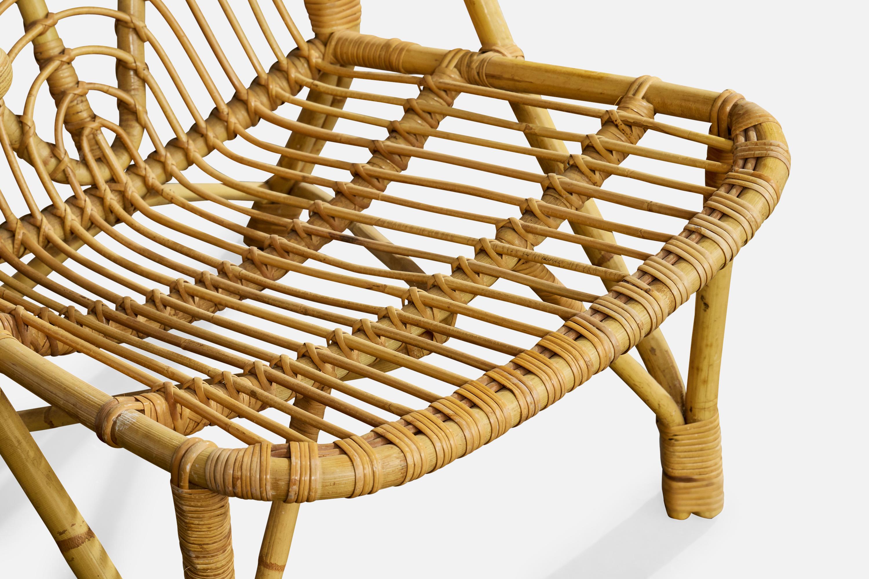 Designer danese, sedie da salotto, bambù, rattan, Danimarca, anni '50 in vendita 4
