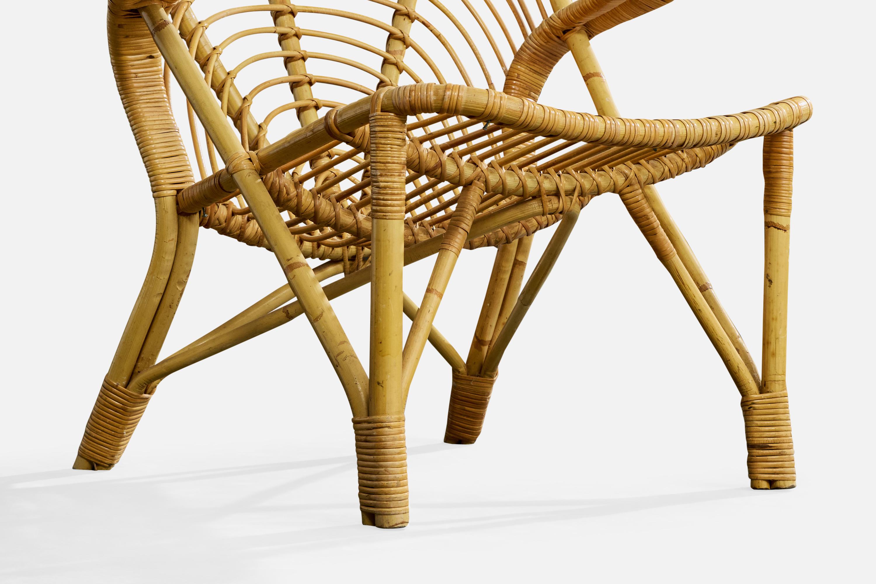 Designer danese, sedie da salotto, bambù, rattan, Danimarca, anni '50 in vendita 5