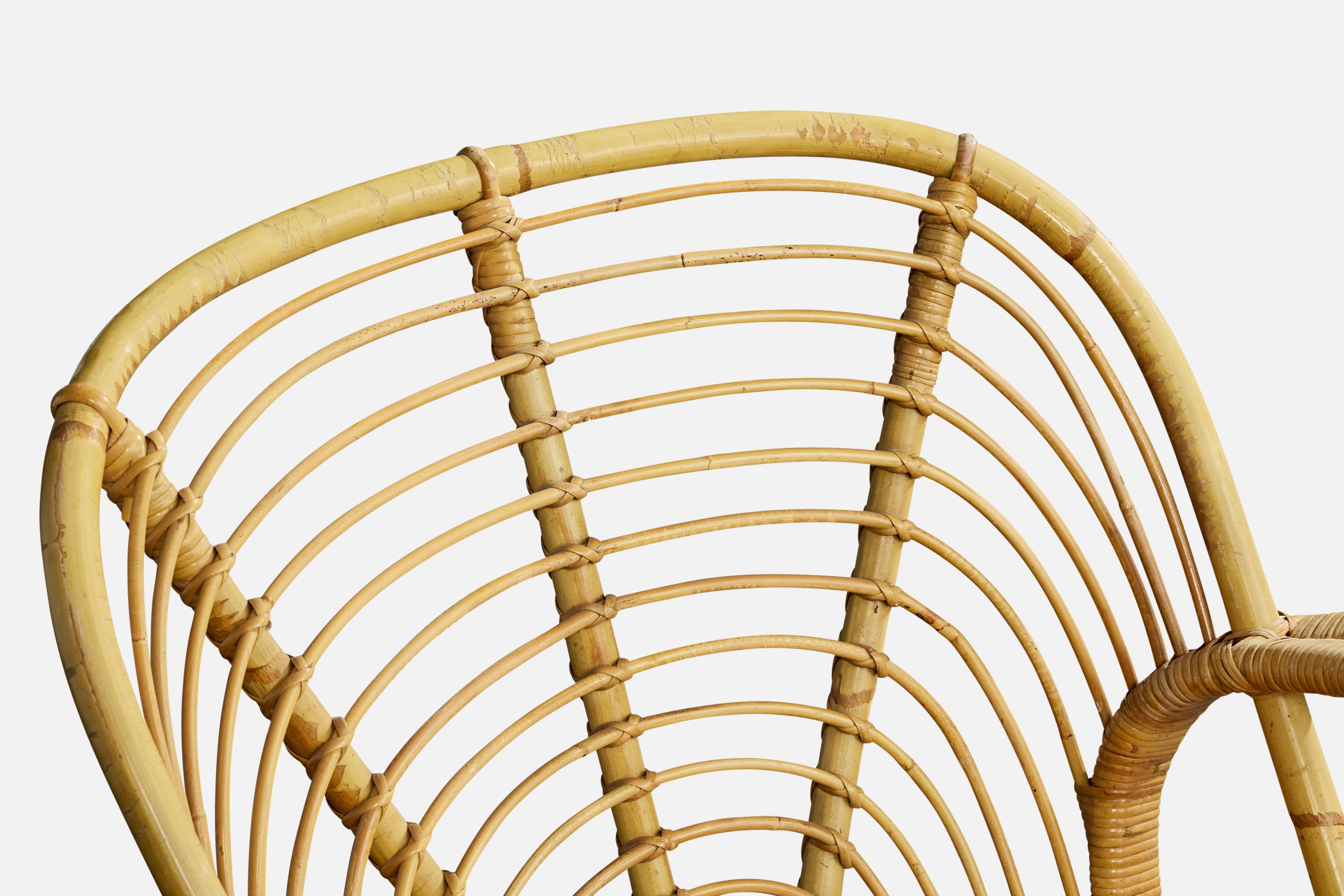 Designer danese, sedie da salotto, bambù, rattan, Danimarca, anni '50 in vendita 2