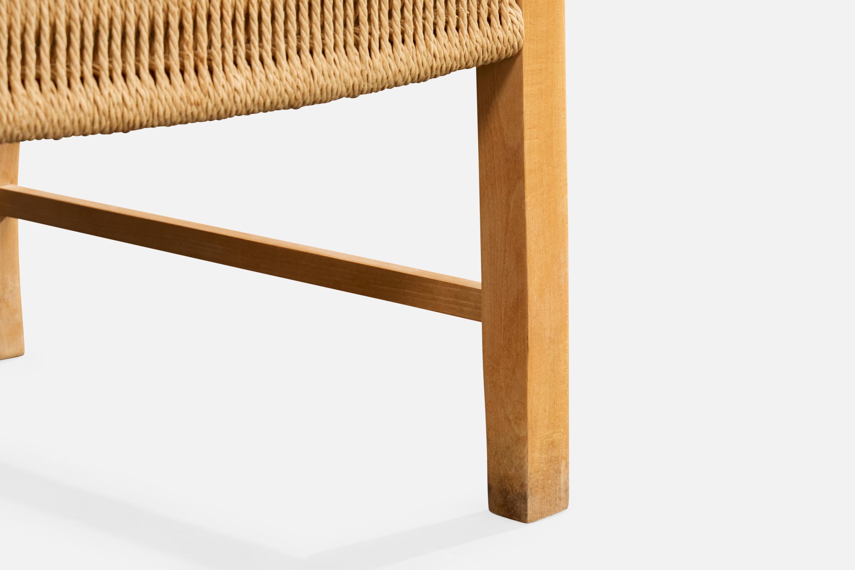 Designer danois, chaises longues, hêtre, jonc, Danemark, années 1940 en vente 6