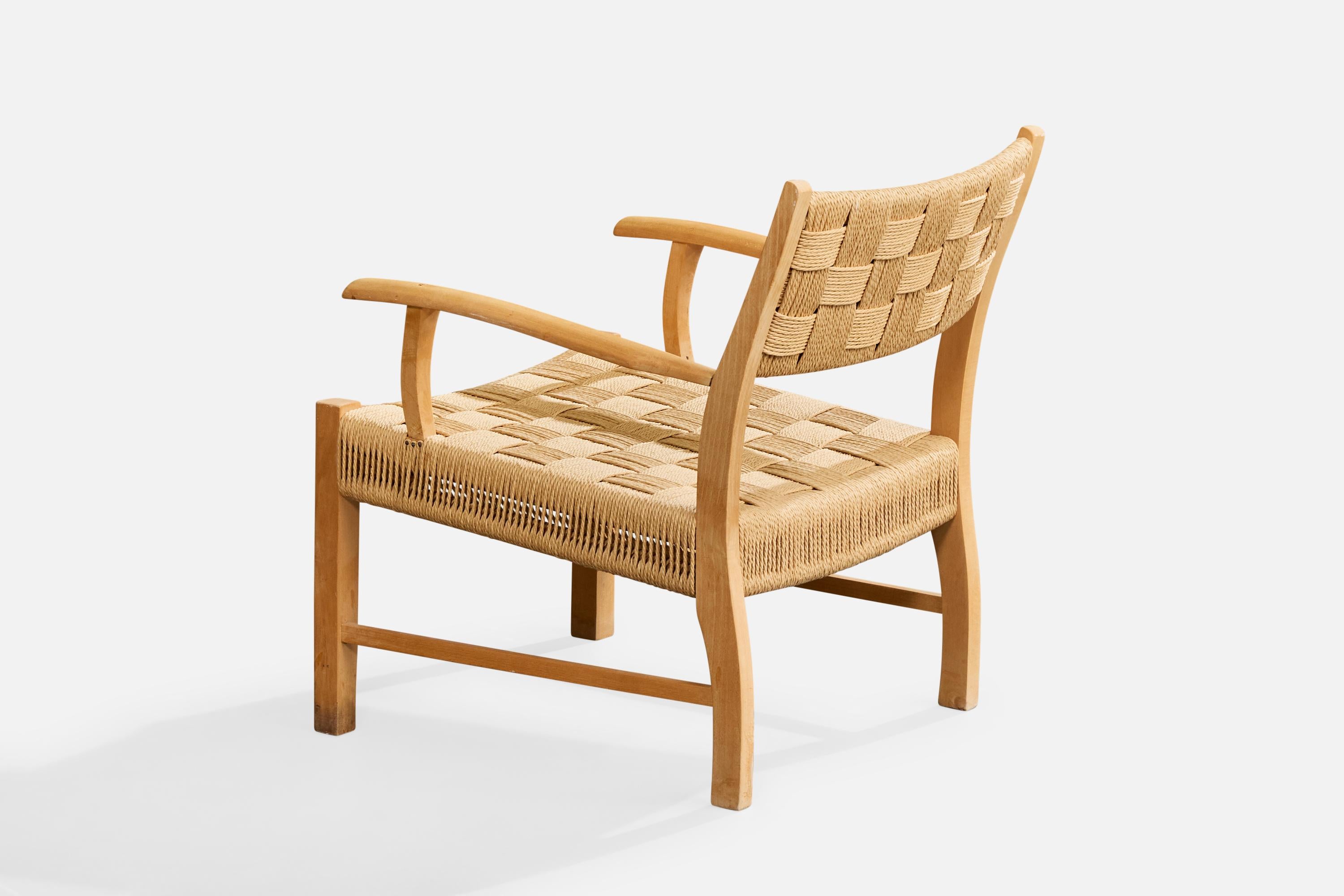 Milieu du XXe siècle Designer danois, chaises longues, hêtre, jonc, Danemark, années 1940 en vente