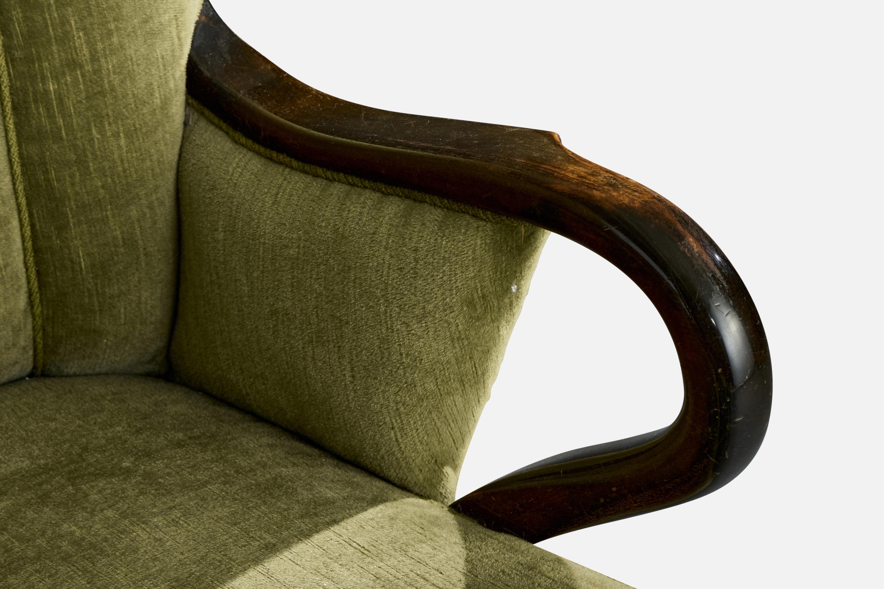 Designer danese, Sedie da salotto, Beeche, Velluto, Danimarca, anni '40 5