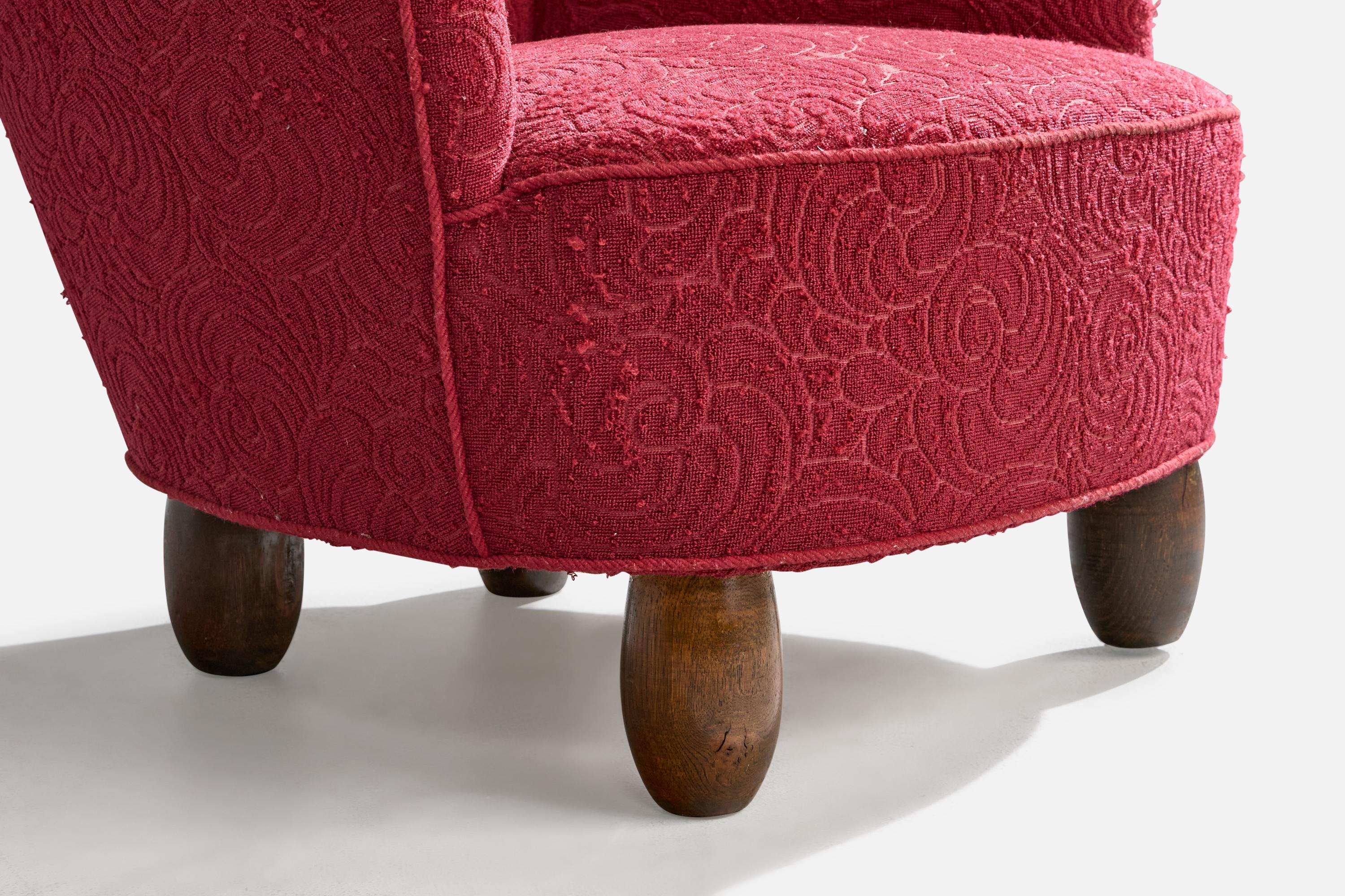 Designer danois, chaises longues, Wood, tissu, Danemark, années 1940 en vente 6