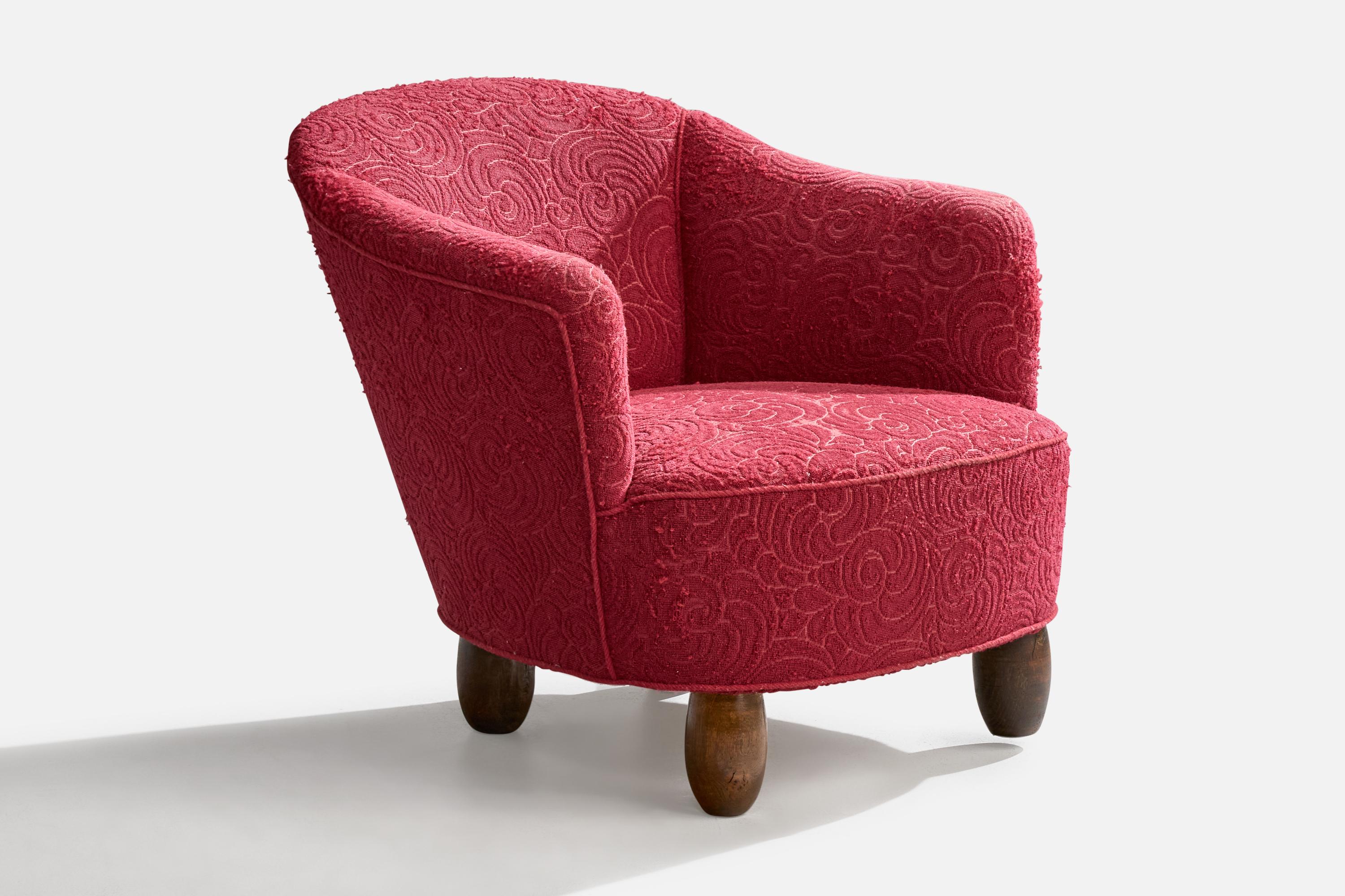 Milieu du XXe siècle Designer danois, chaises longues, Wood, tissu, Danemark, années 1940 en vente