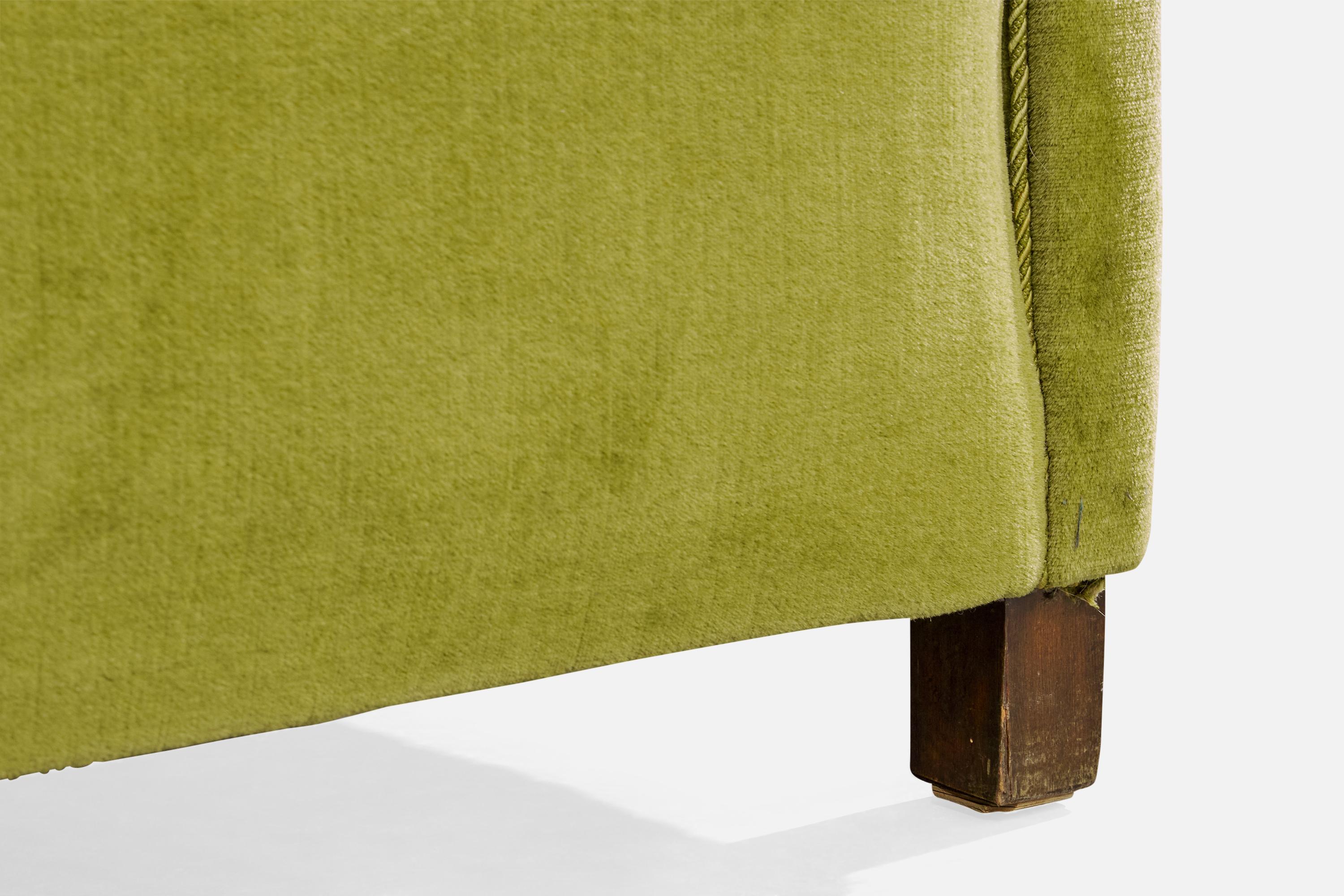 Designer danois, chaises longues, Wood, velours, Danemark, années 1940 en vente 6