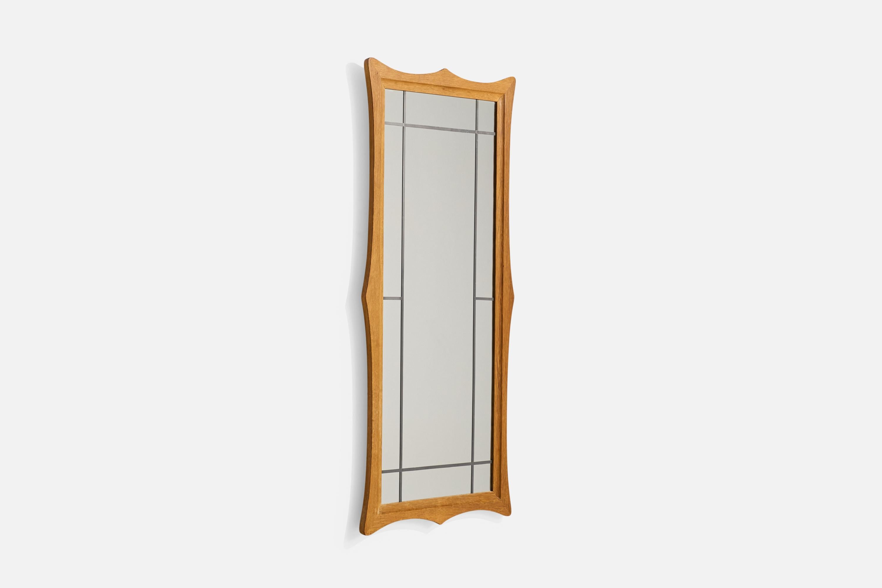 Diseñador danés, Espejo, Roble, Metal, Dinamarca, Años 60 Danés en venta