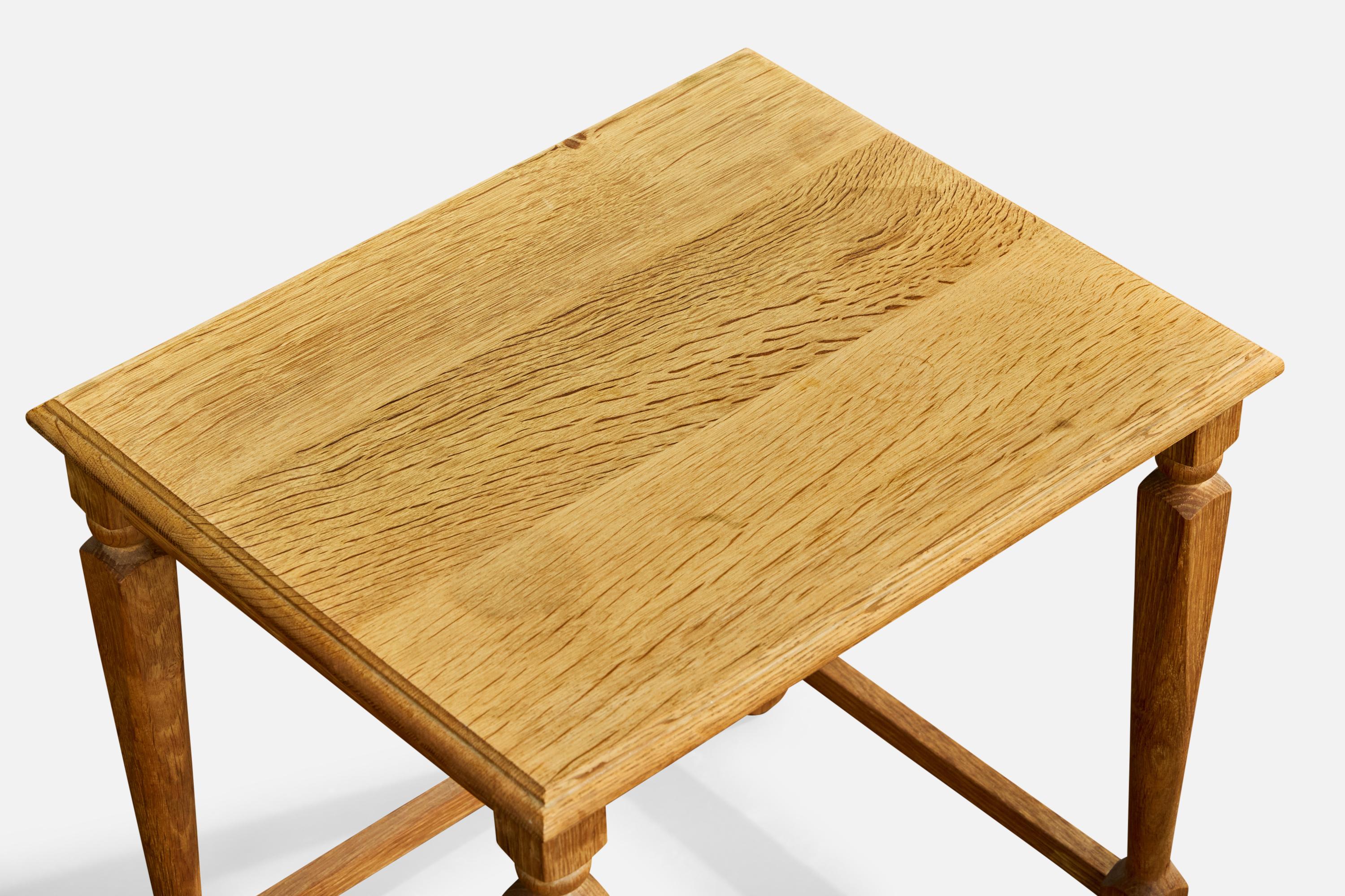 Danish Designer, Nesting Tables, Oak, Denmark, 1960s For Sale 1