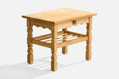 Danish Designer, Nightstand, Oak, Copper, Denmark, 1960s