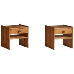 Vintage Danish Designer, Nightstands, Pine, Denmark, 1960s
