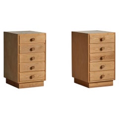 Danish Designer, Nightstands, Plywood, Pine, Denmark, 1960s