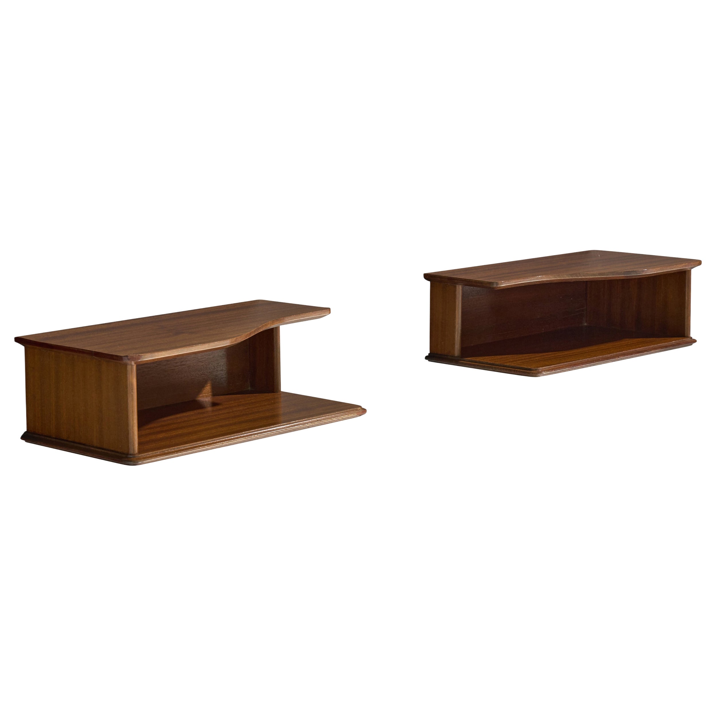 Danish Designer, Nightstands, Wood, Denmark, 1950s