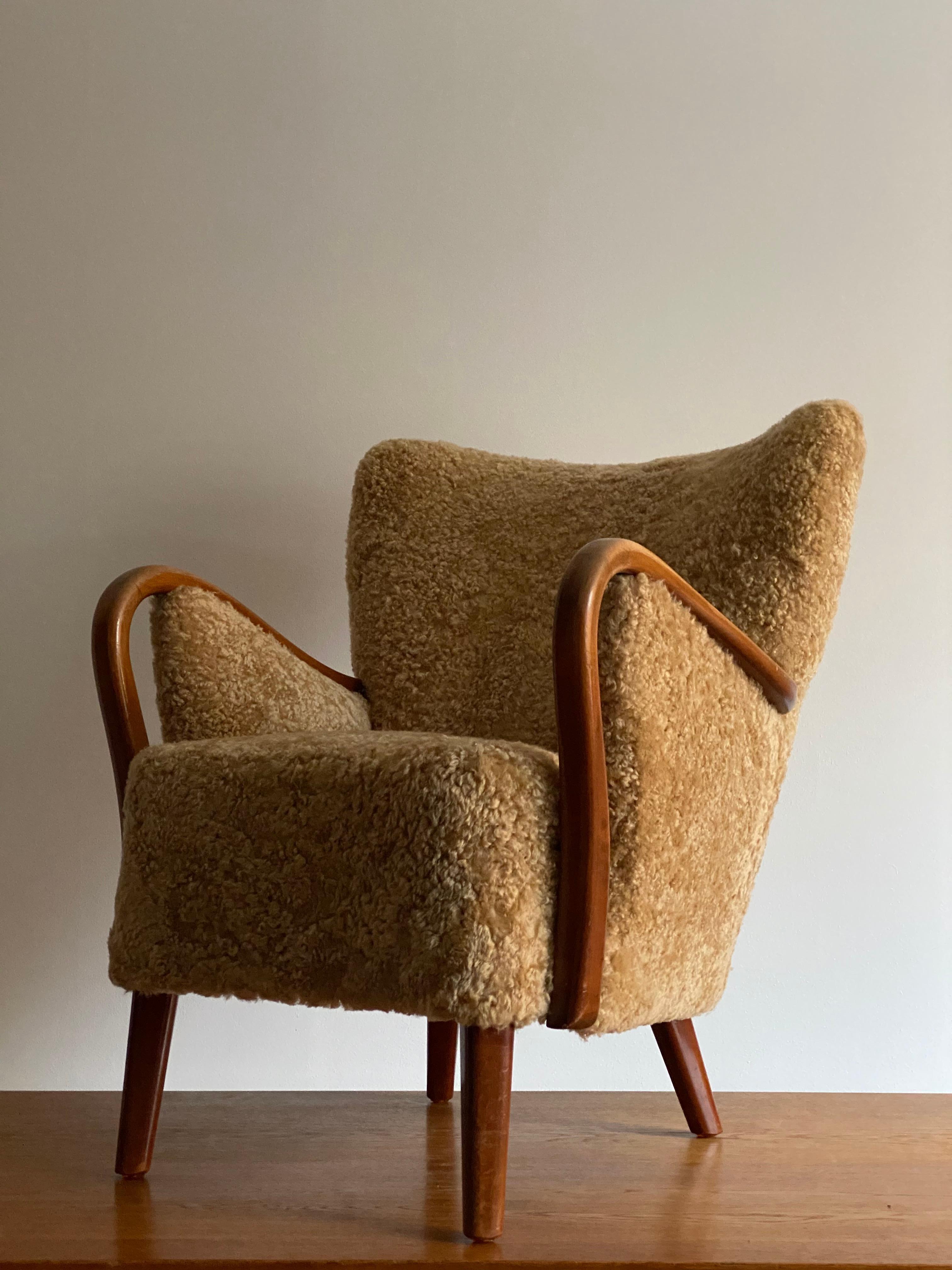 brown shearling chair