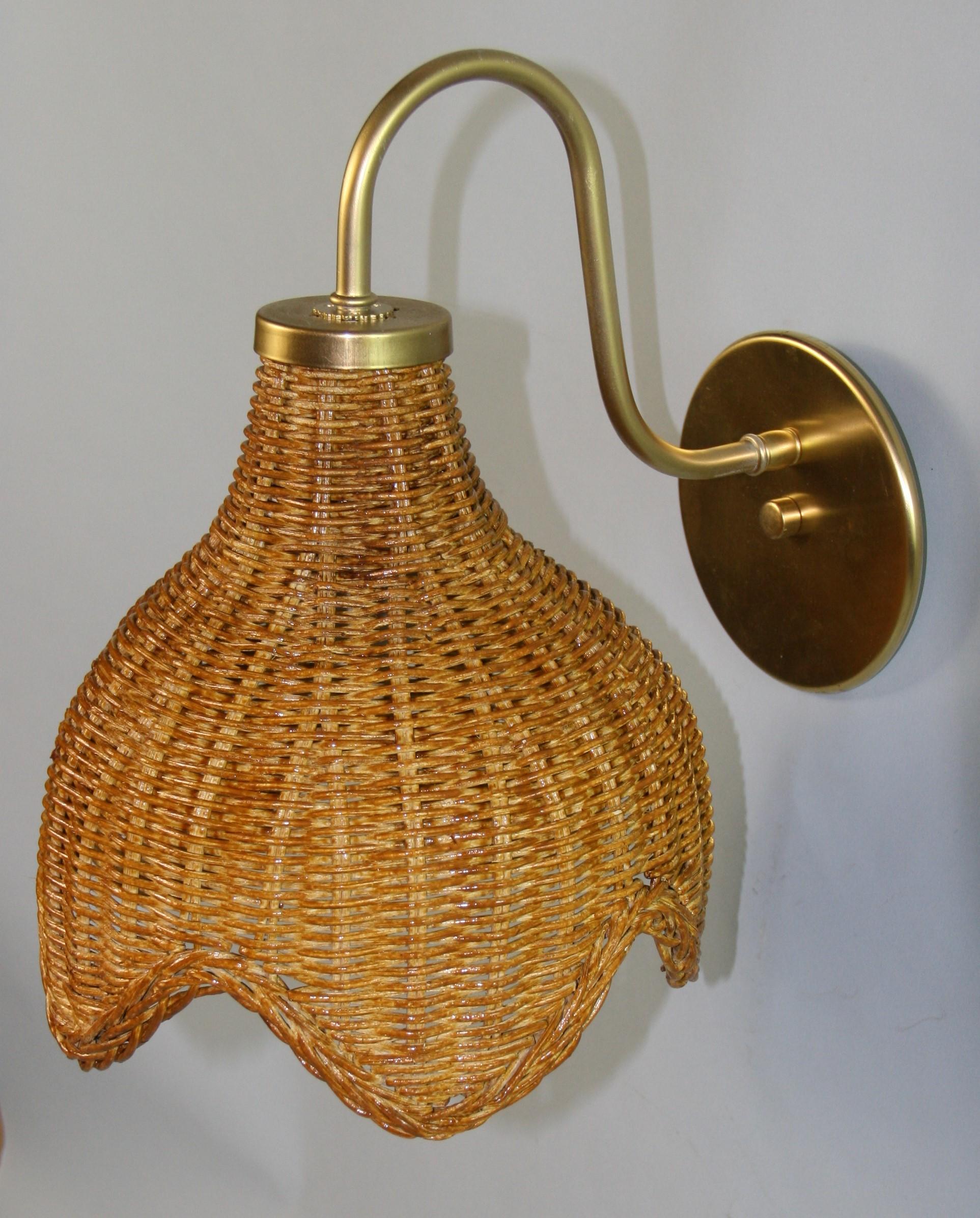 Danish Designer Pair Brass and Scoloped Edge Sconces Circa 1960's  For Sale 10
