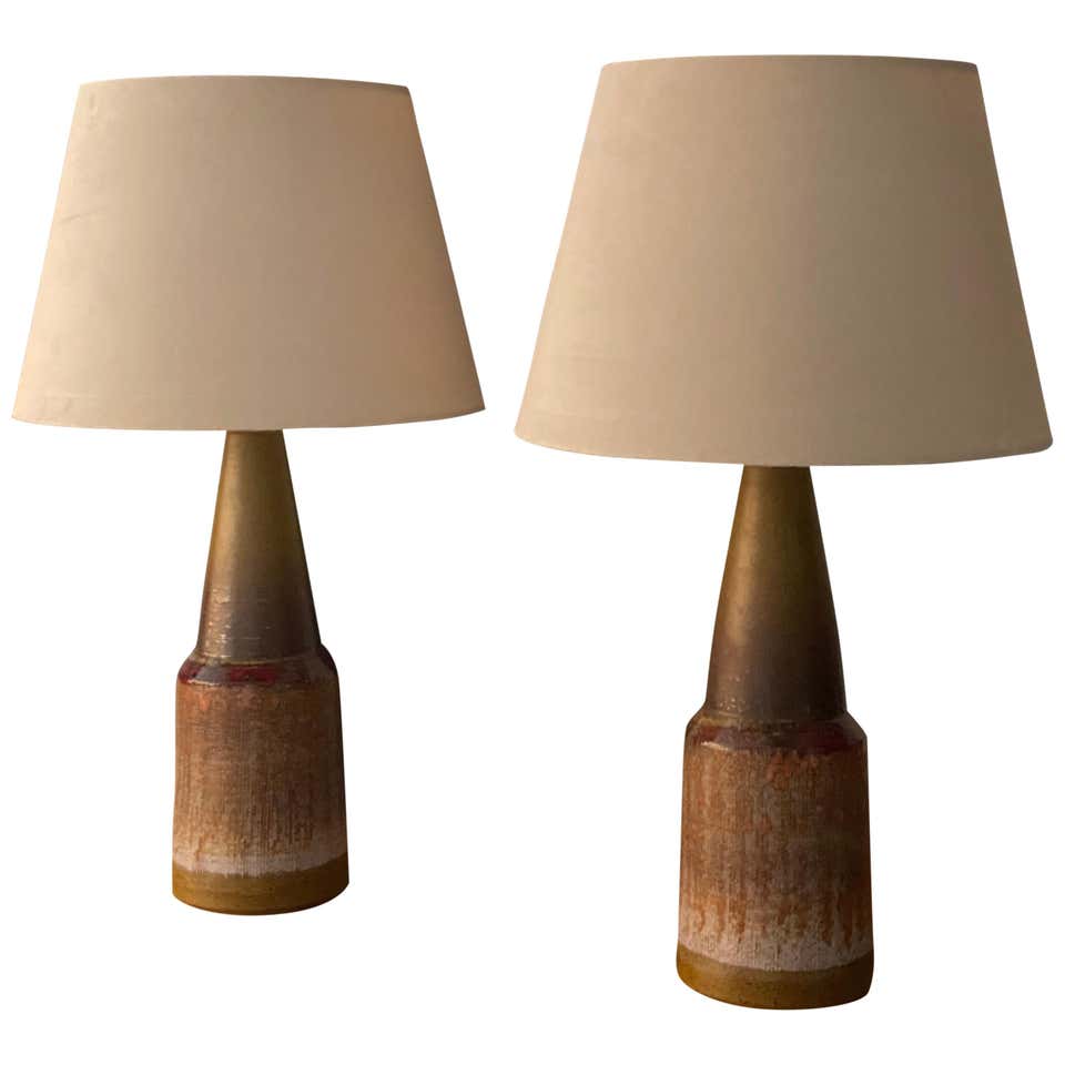 Pair of Danish Table Lamps by Michael Bang for Holmegaard at 1stDibs