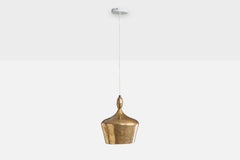 Danish Designer, Pendant Light, Brass, Denmark, 1950s