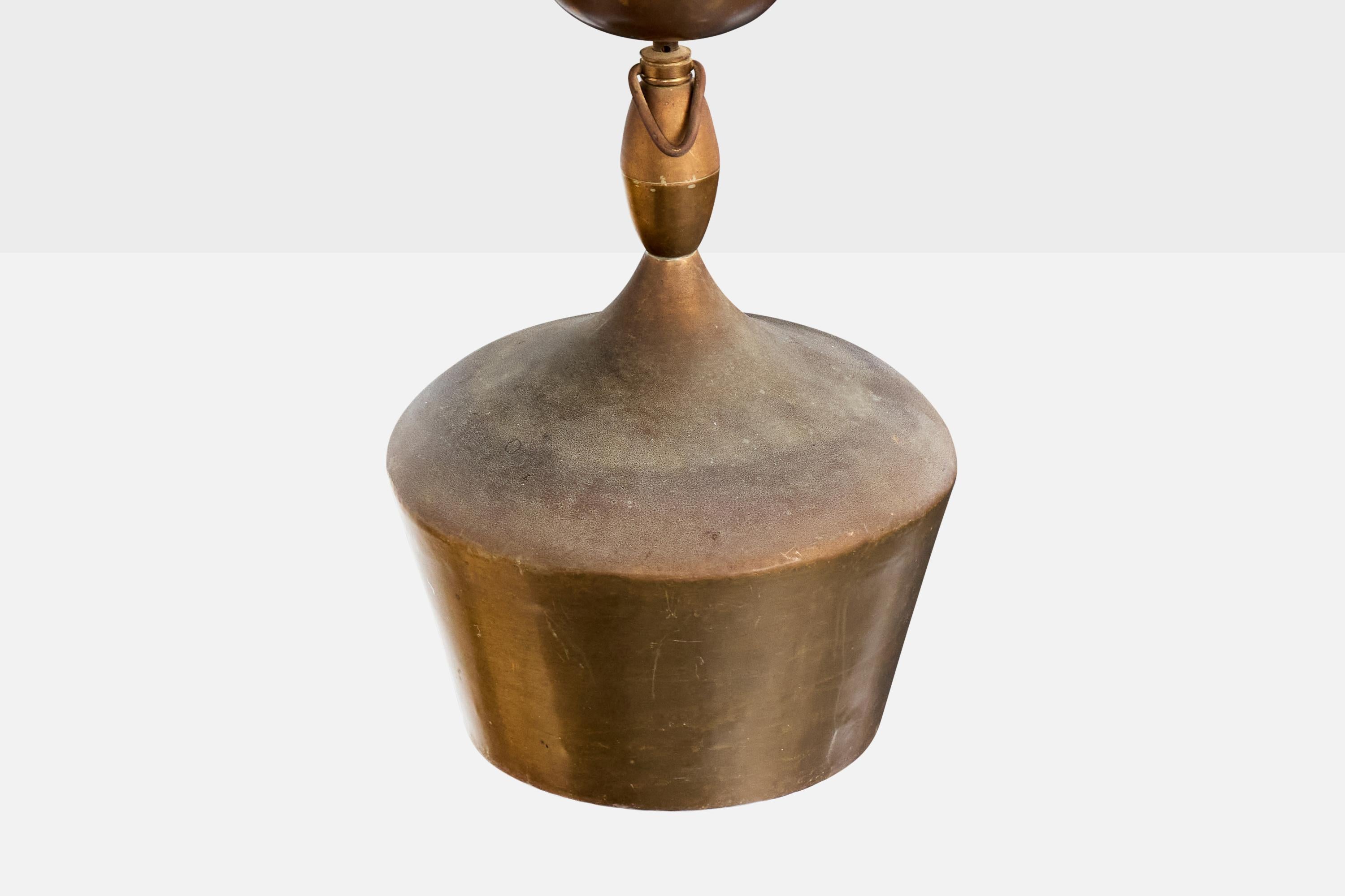 Danese Designer danese, lampada a sospensione, ottone, Danimarca, anni '50 in vendita