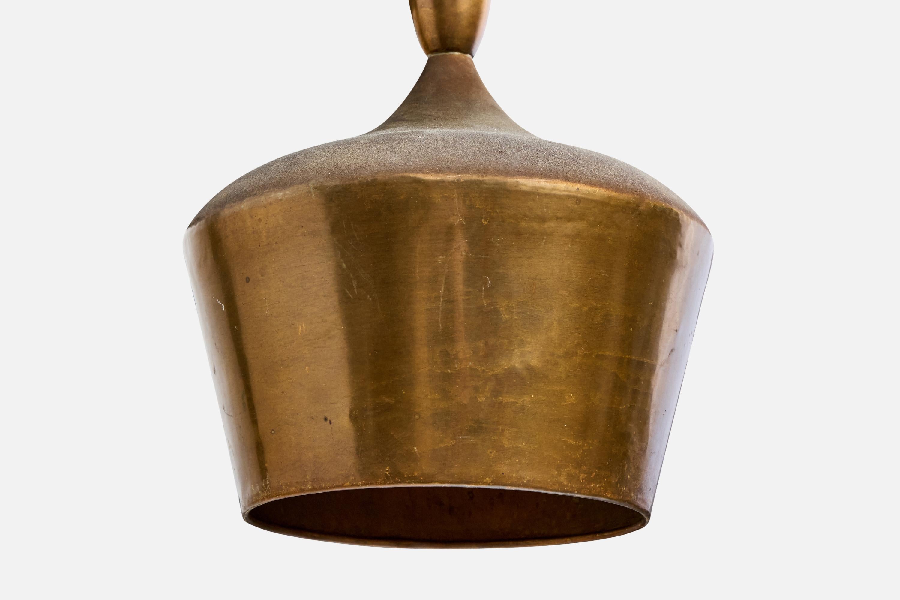 Designer danese, lampada a sospensione, ottone, Danimarca, anni '50 In condizioni buone in vendita a High Point, NC