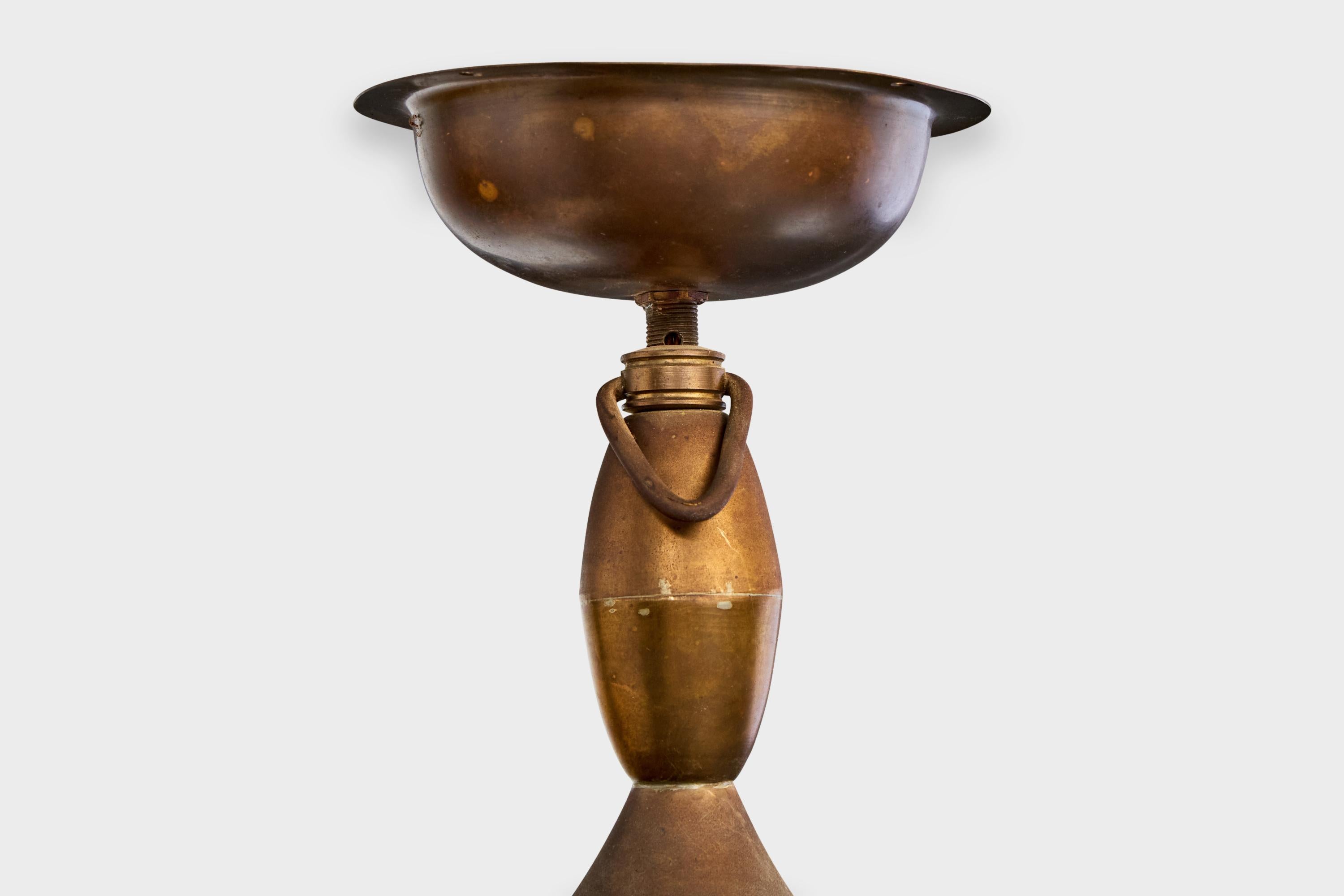 Designer danese, lampada a sospensione, ottone, Danimarca, anni '50 in vendita 1