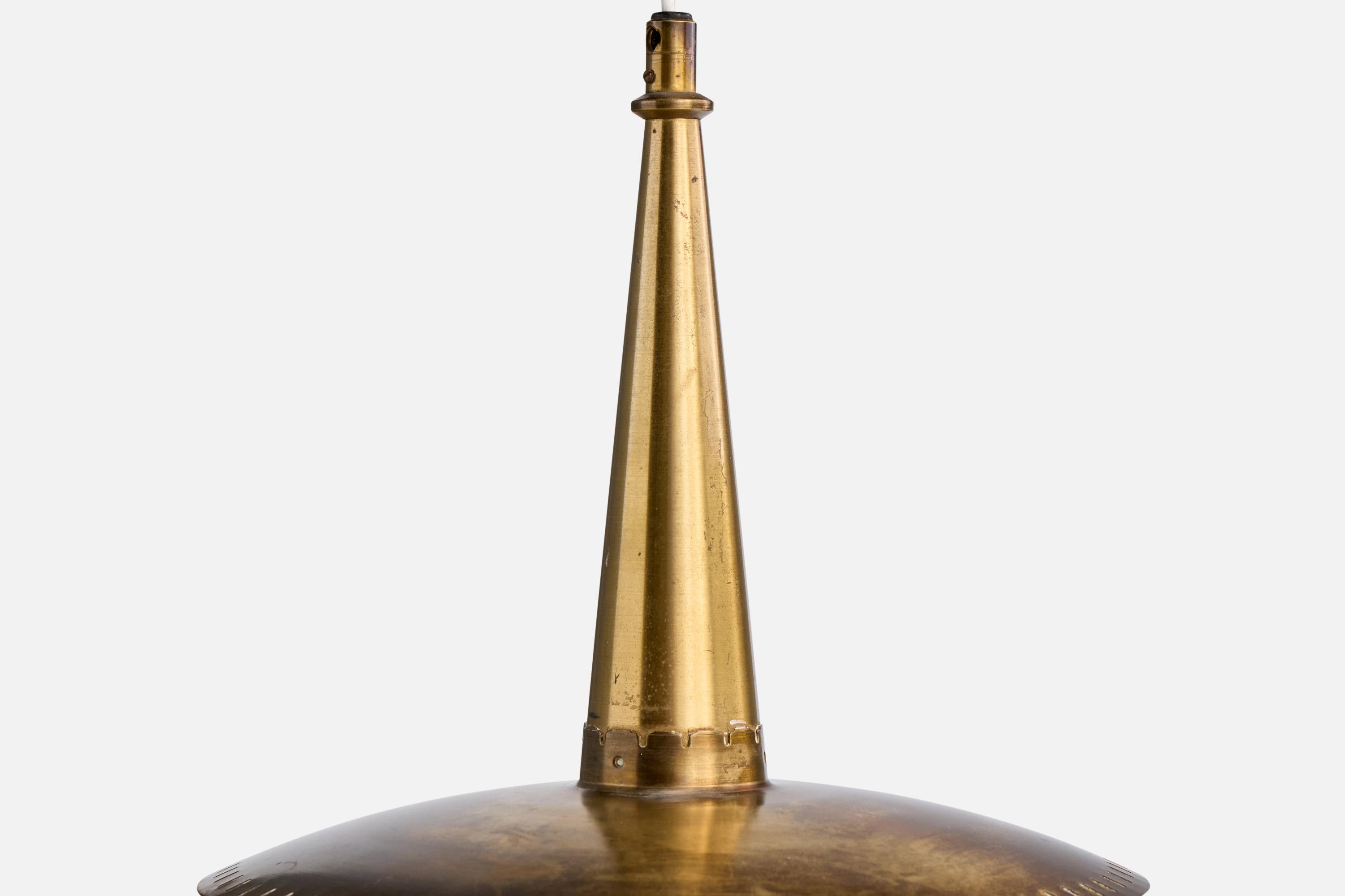 Design/One Light, laiton, verre, Danemark, années 1950 en vente 1