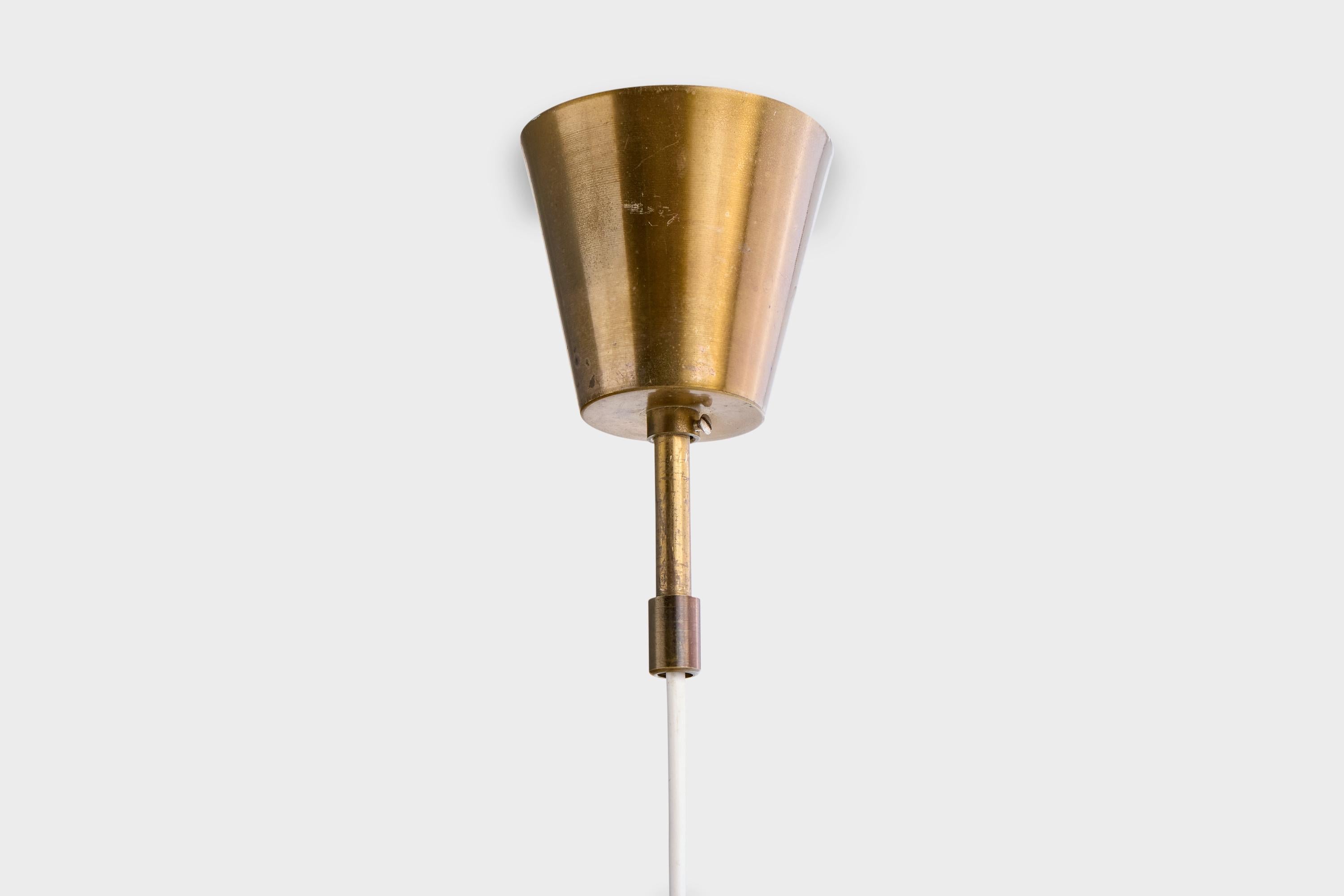 Design/One Light, laiton, verre, Danemark, années 1950 en vente 2