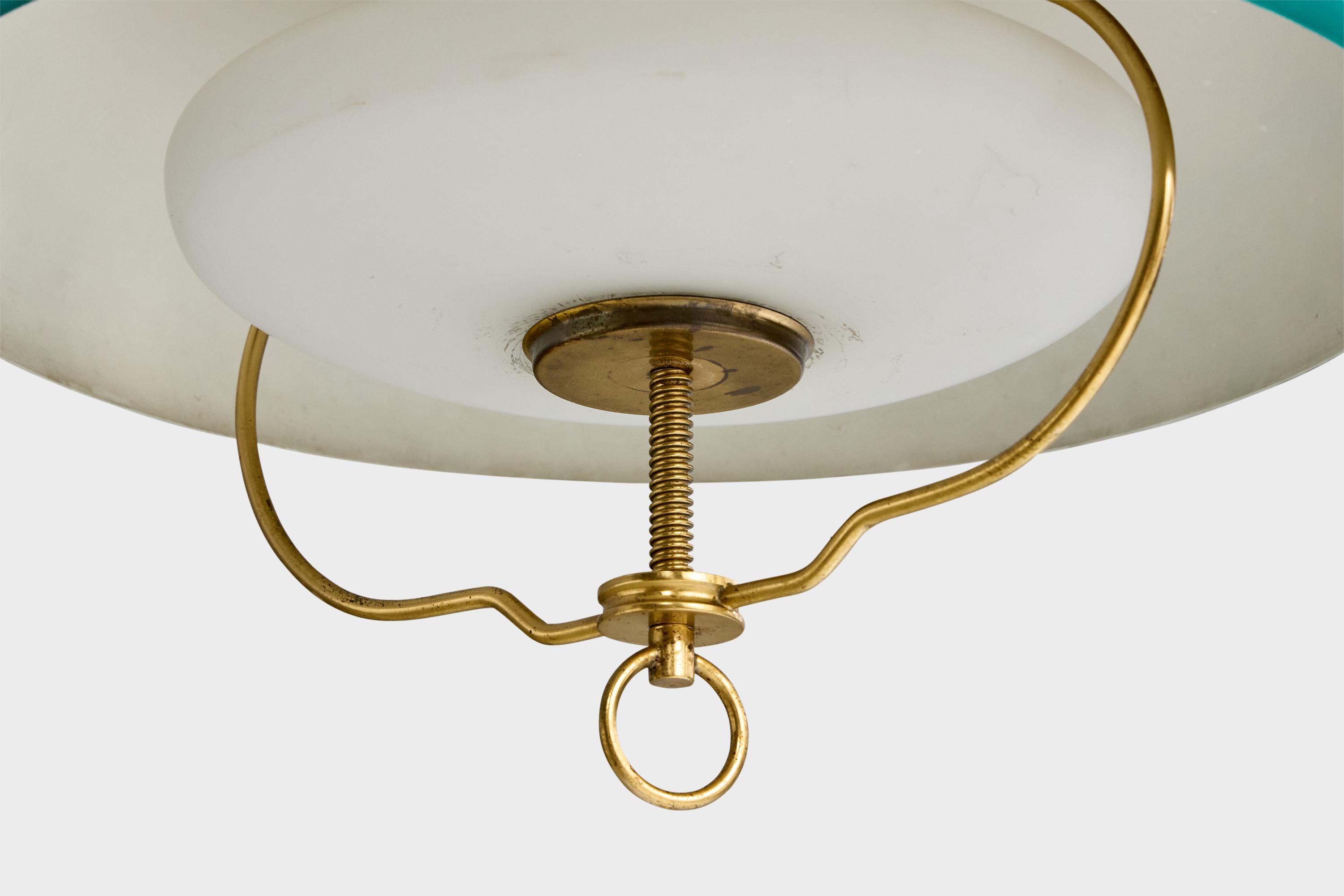 Milieu du XXe siècle Designer danois, Design-Light, laiton, métal, verre, Danemark, années 1950 en vente