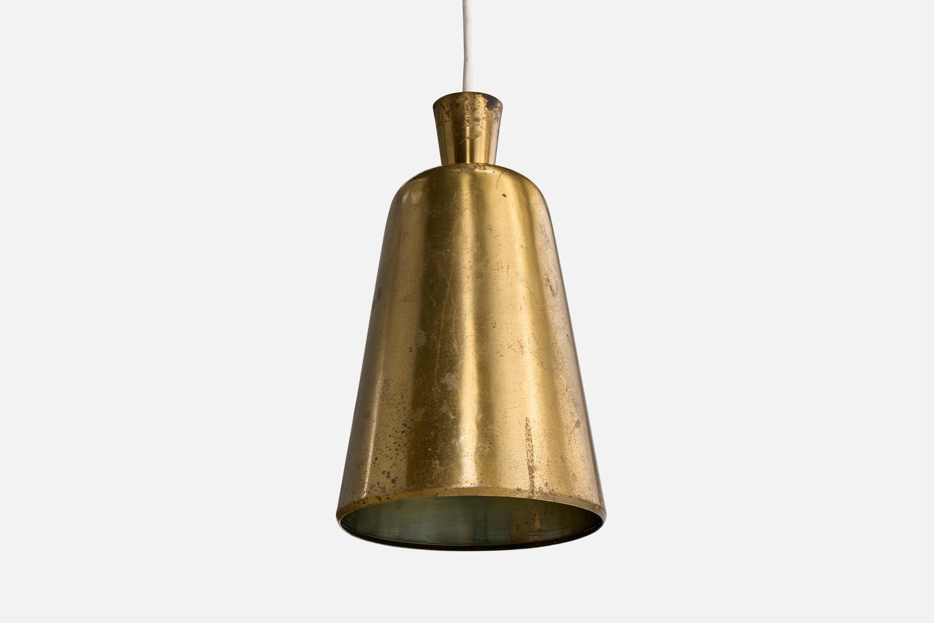 Dänischer Designer, Pendelleuchten, Messing, Dänemark, 1930er Jahre (Mitte des 20. Jahrhunderts) im Angebot