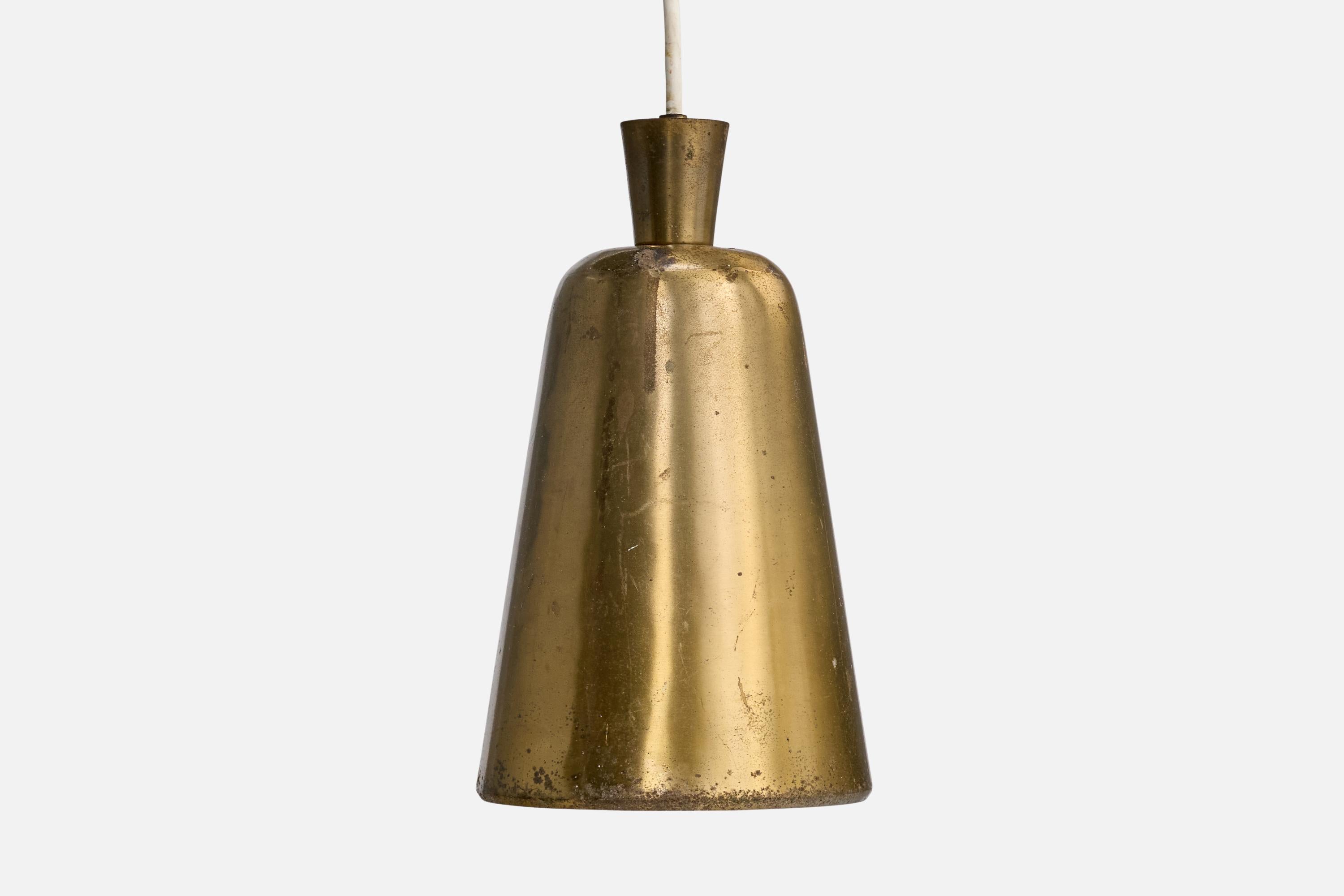 Dänischer Designer, Pendelleuchten, Messing, Dänemark, 1930er Jahre im Angebot 1