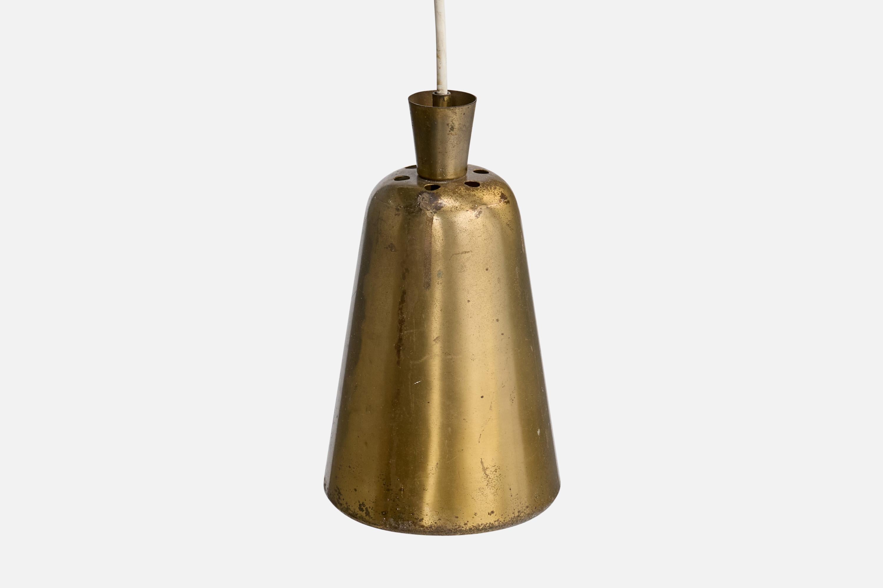 Dänischer Designer, Pendelleuchten, Messing, Dänemark, 1930er Jahre im Angebot 2