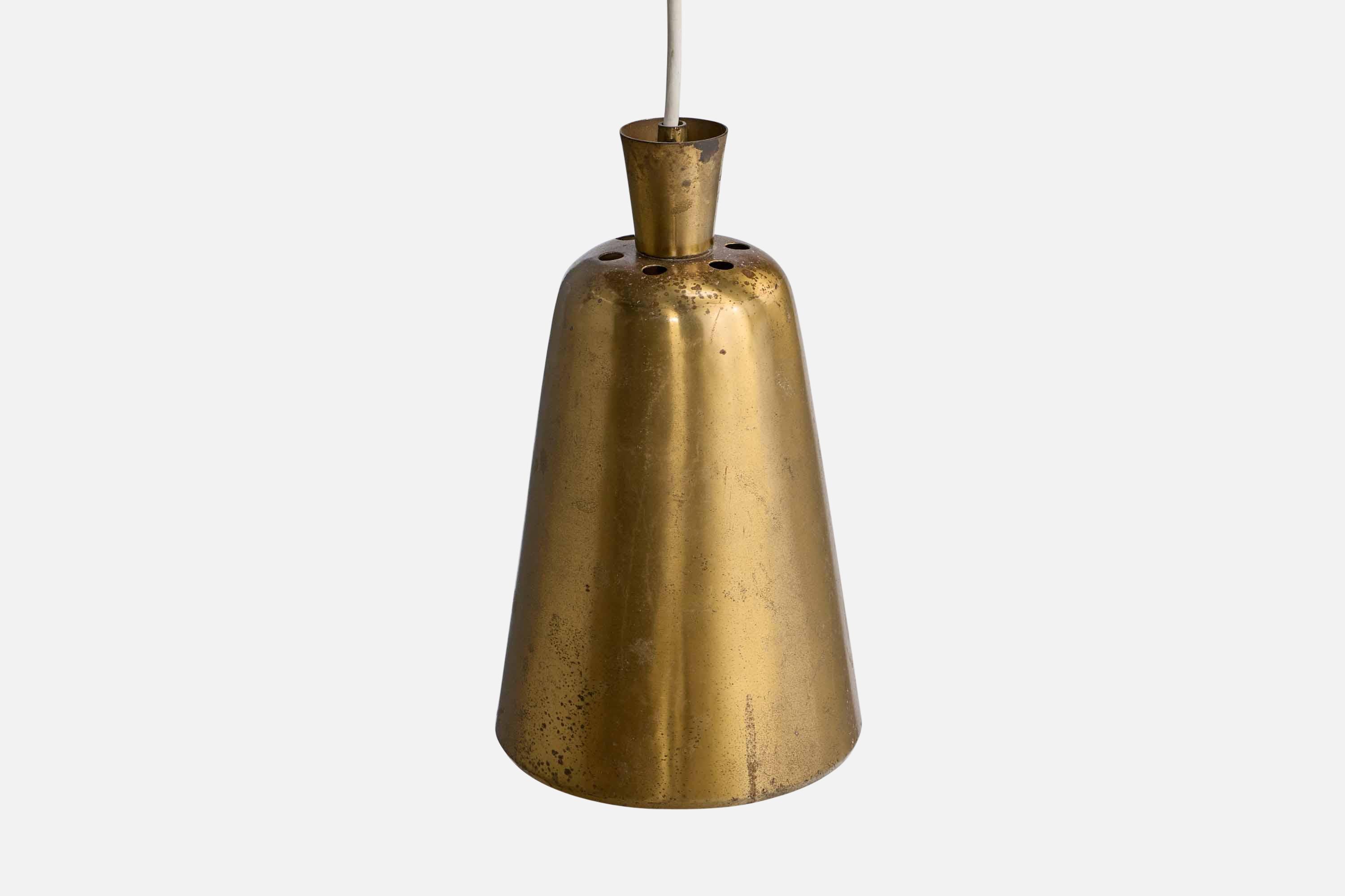 Dänischer Designer, Pendelleuchten, Messing, Dänemark, 1930er Jahre im Angebot 2