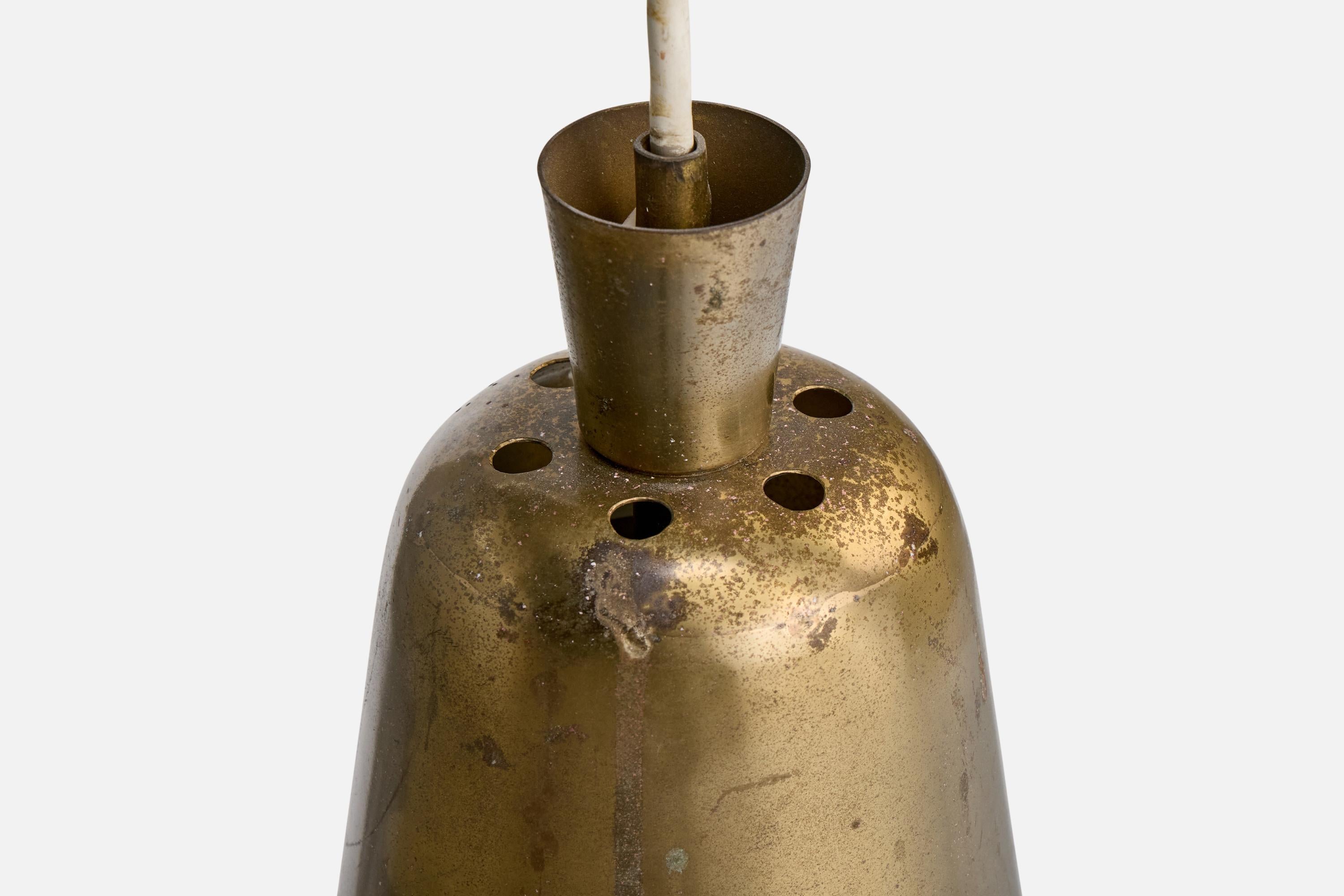 Dänischer Designer, Pendelleuchten, Messing, Dänemark, 1930er Jahre im Angebot 4