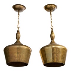 Designer danese, Lampade a sospensione, Ottone, Danimarca, anni '50