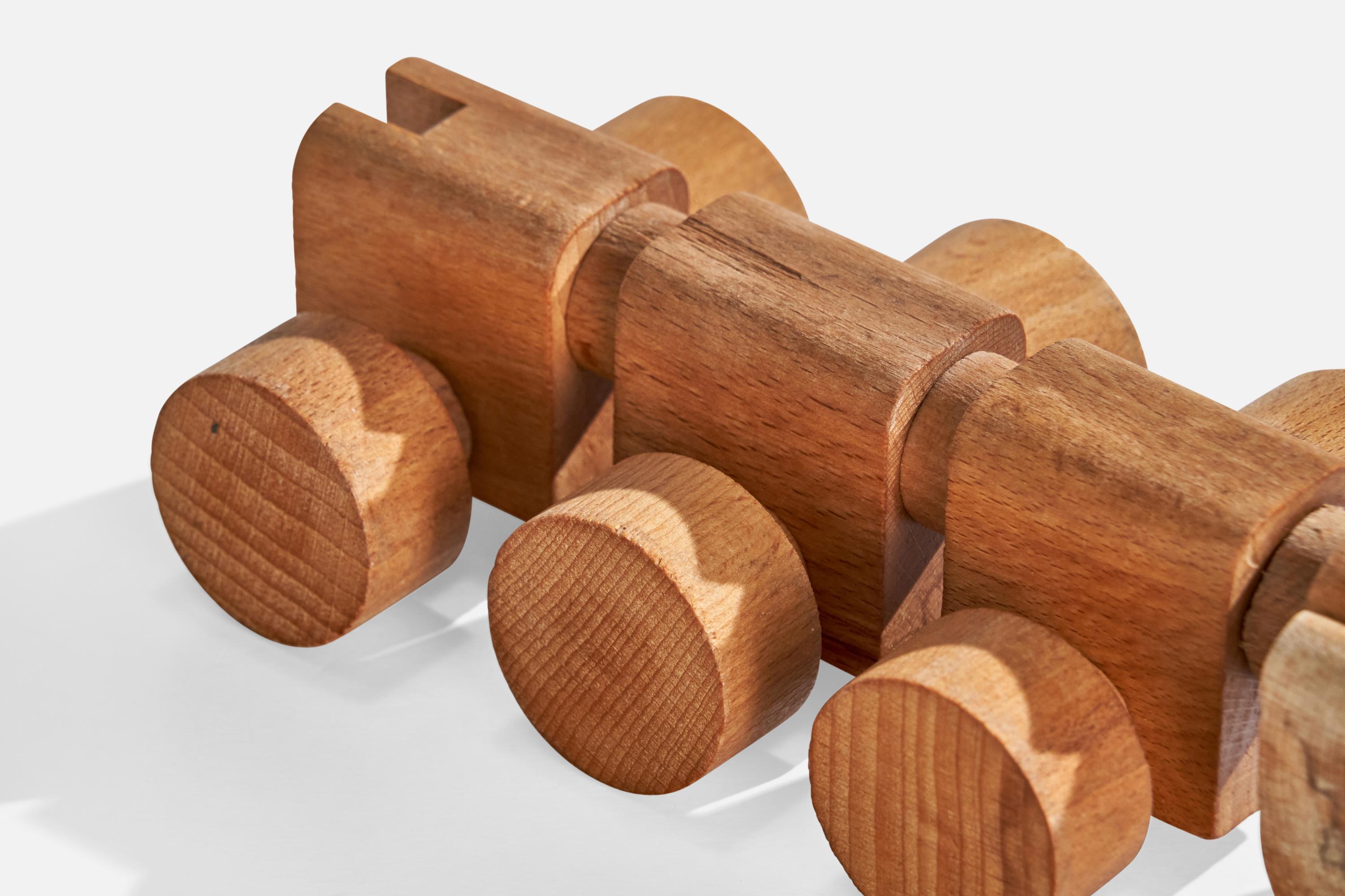 Mid-20th Century Danish Designer, Sculptural Toy, Oak, Denmark, 1950s For Sale