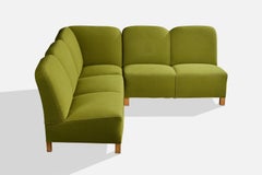 Danish Designer, Sectional Sofa, Fabric, Wood, Denmark, 1940s