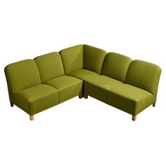 Danish Designer, Sectional Sofa, Fabric, Wood, Denmark, 1940s