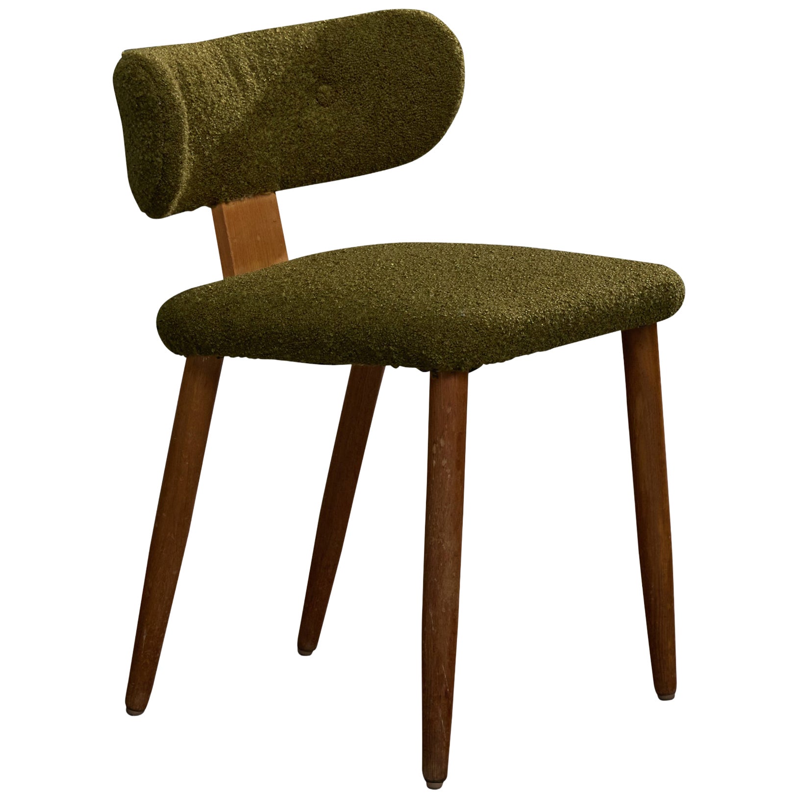 Danish Designer, Side Chair, Wood, Fabric, Denmark, 1950s
